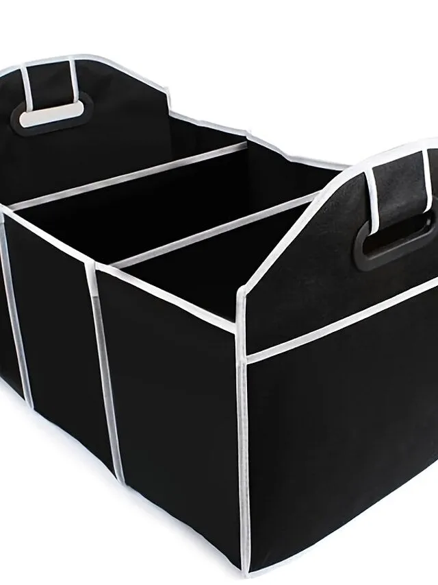 1pc Car Trunk Organizer Portable Foldable Waterproof Auto Storage Bag  Cargo Trunk Groceries Organizer Car Accessories Universal
