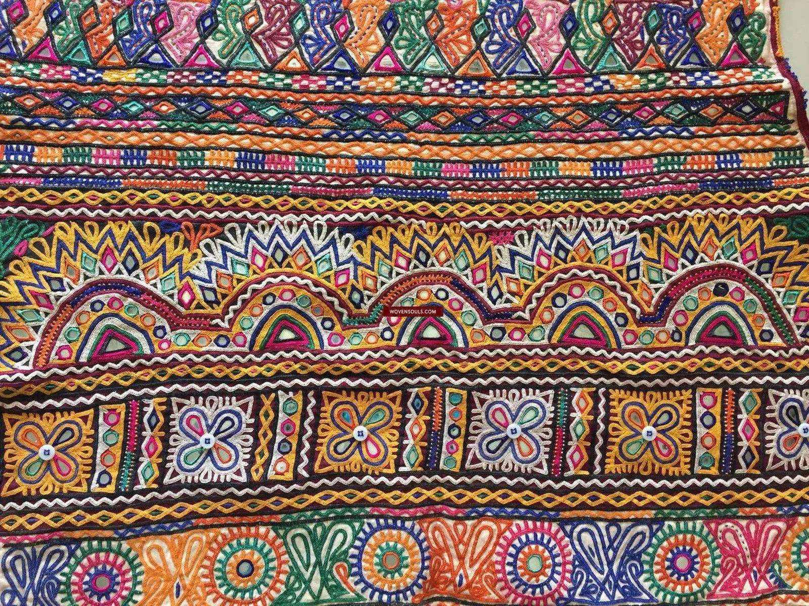 939 Masterpiece Dowry Bag Front Back Pair - Vintage Rabari Embroidery from Gujarat