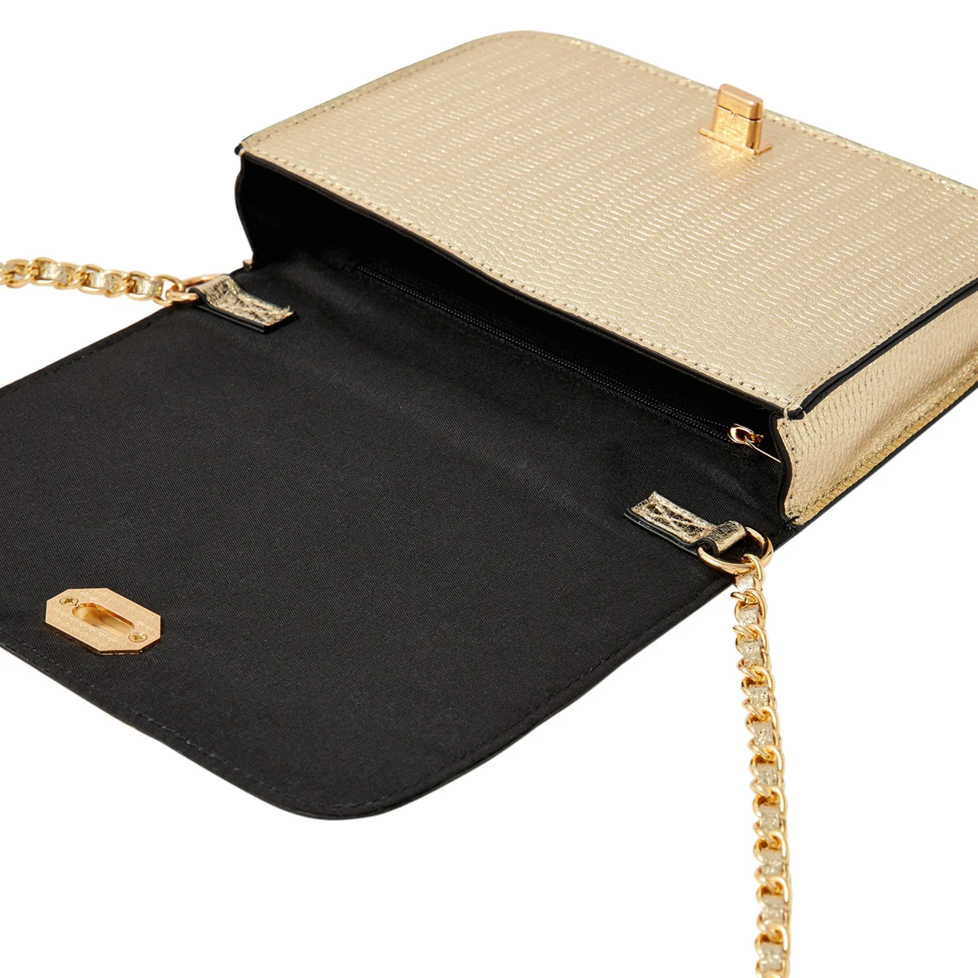 Accessorize London Women's Faux Leather Gold Erin Sling Bag