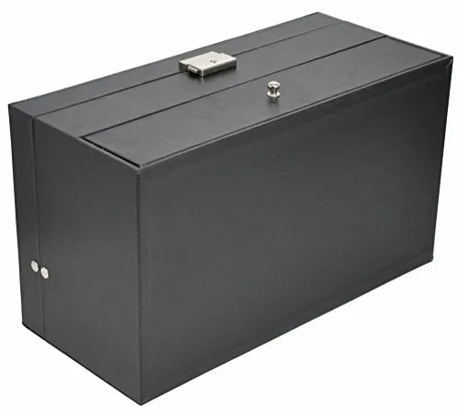 ADTL 3 Gifts for Free 12 Grids Double-Layer Black PU Leather Organizer Sunglass Eyewear Storage Box