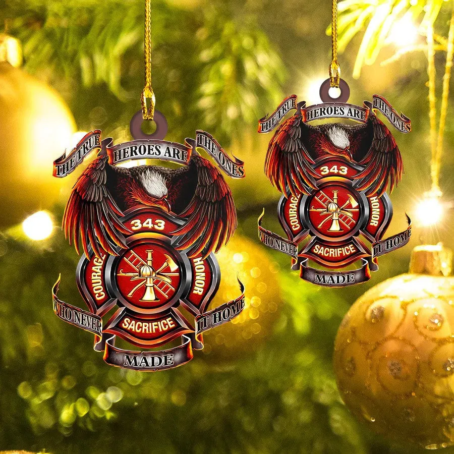 All Gave Some Gave All Firefighter Logo Ornament, Acrylic Flat Firefighter Keychain