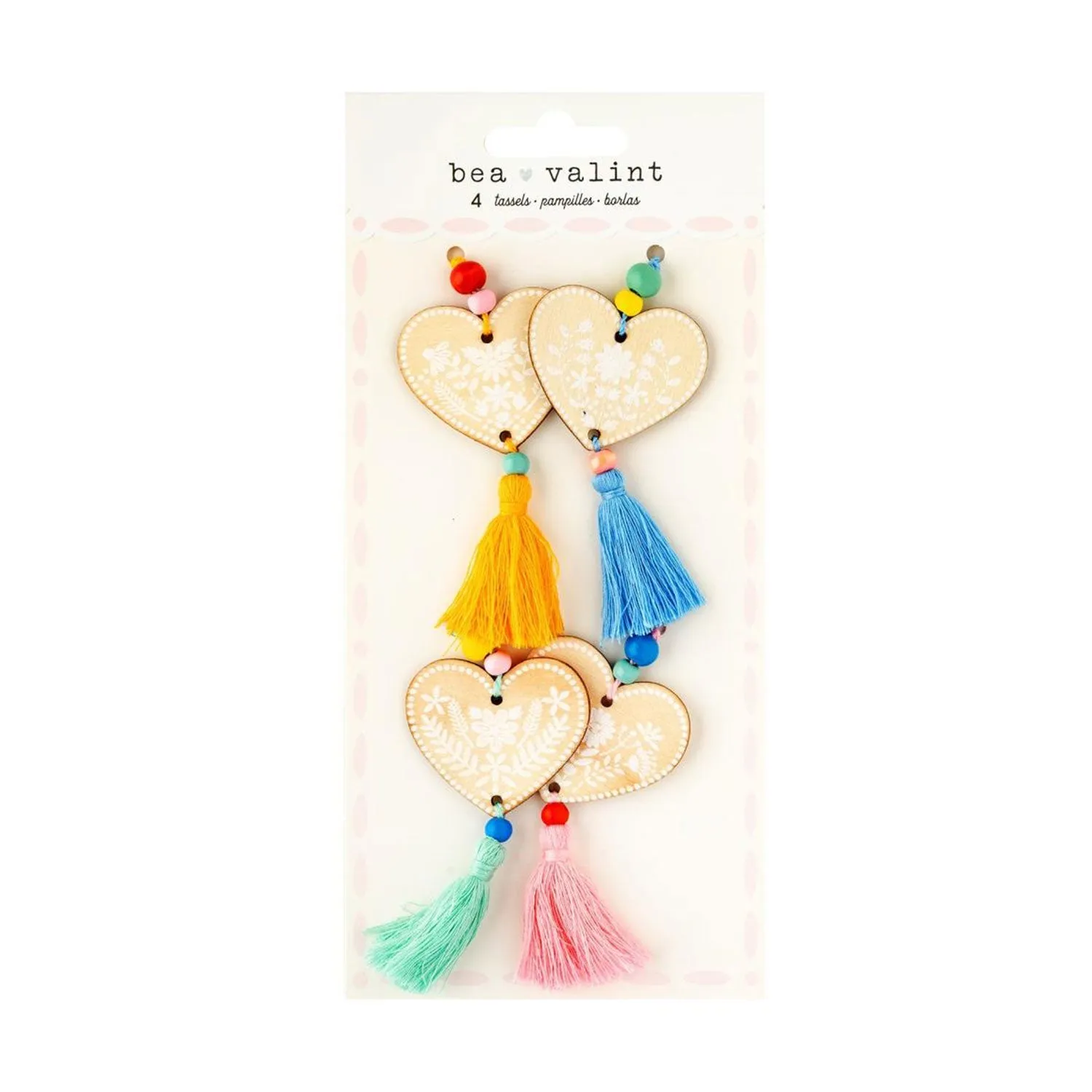 American Crafts Poppy And Pear Beaded Tassels 4/Pkg