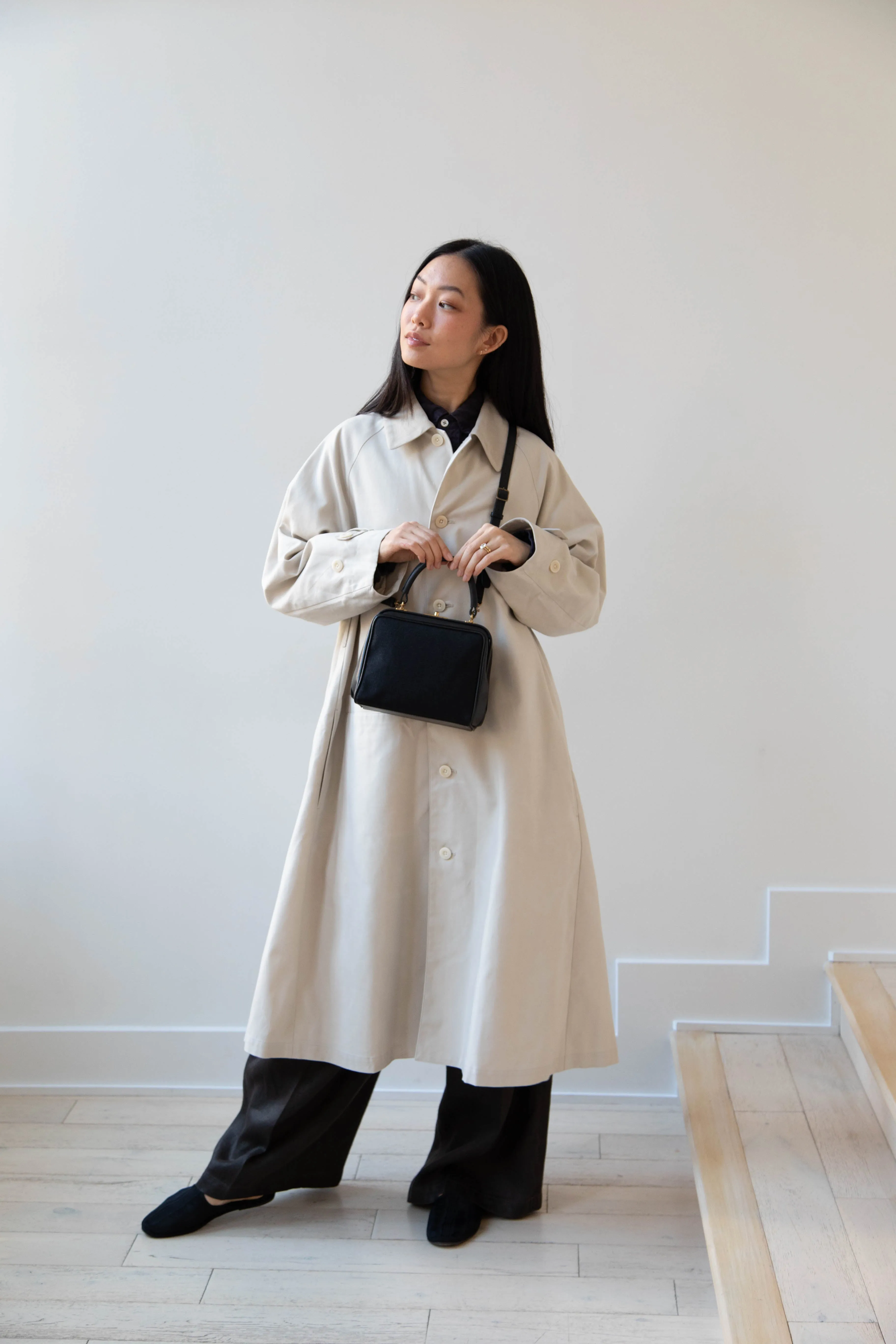 Arts & Science | Box Doctor Bag in Black Leather & Linen