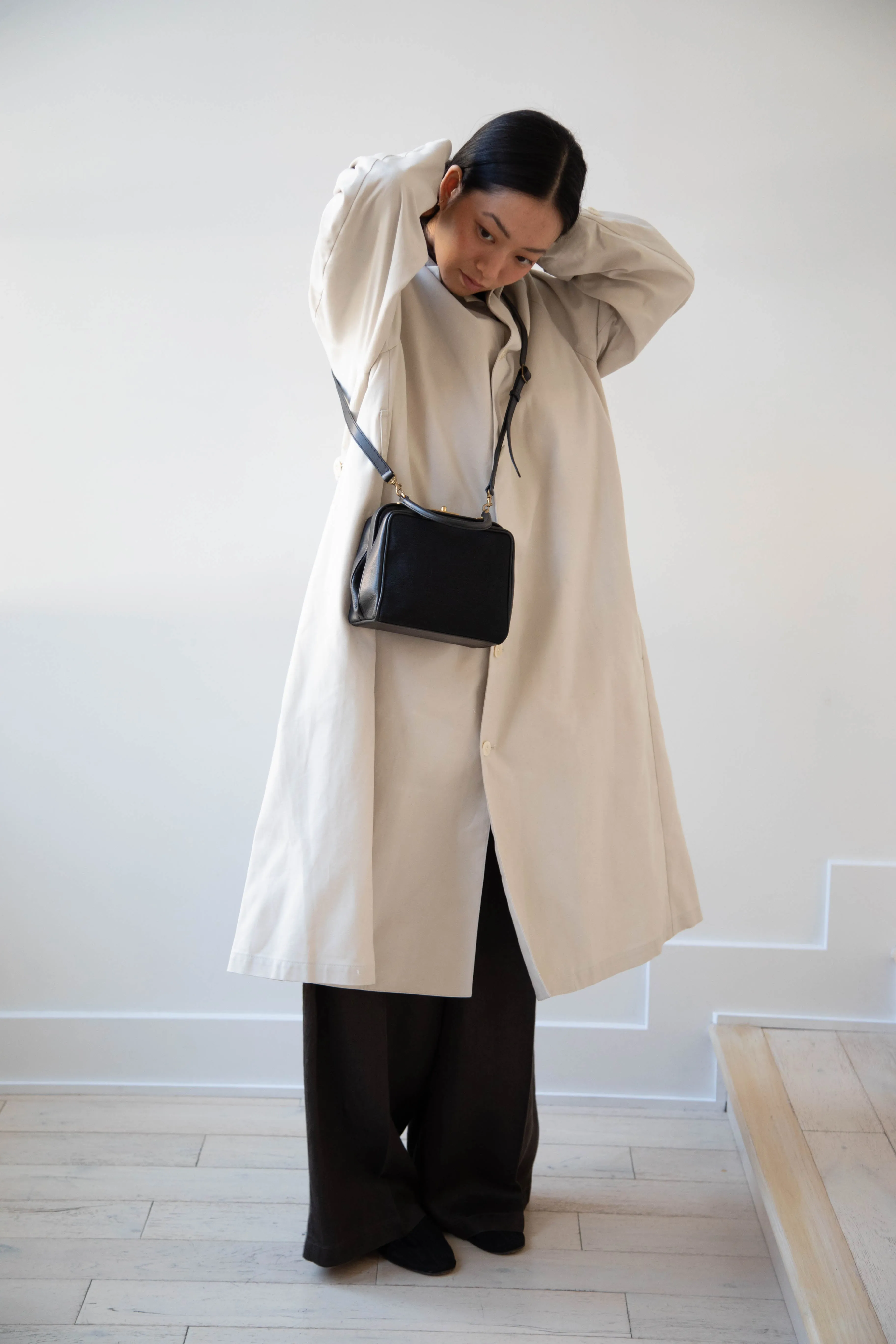 Arts & Science | Box Doctor Bag in Black Leather & Linen