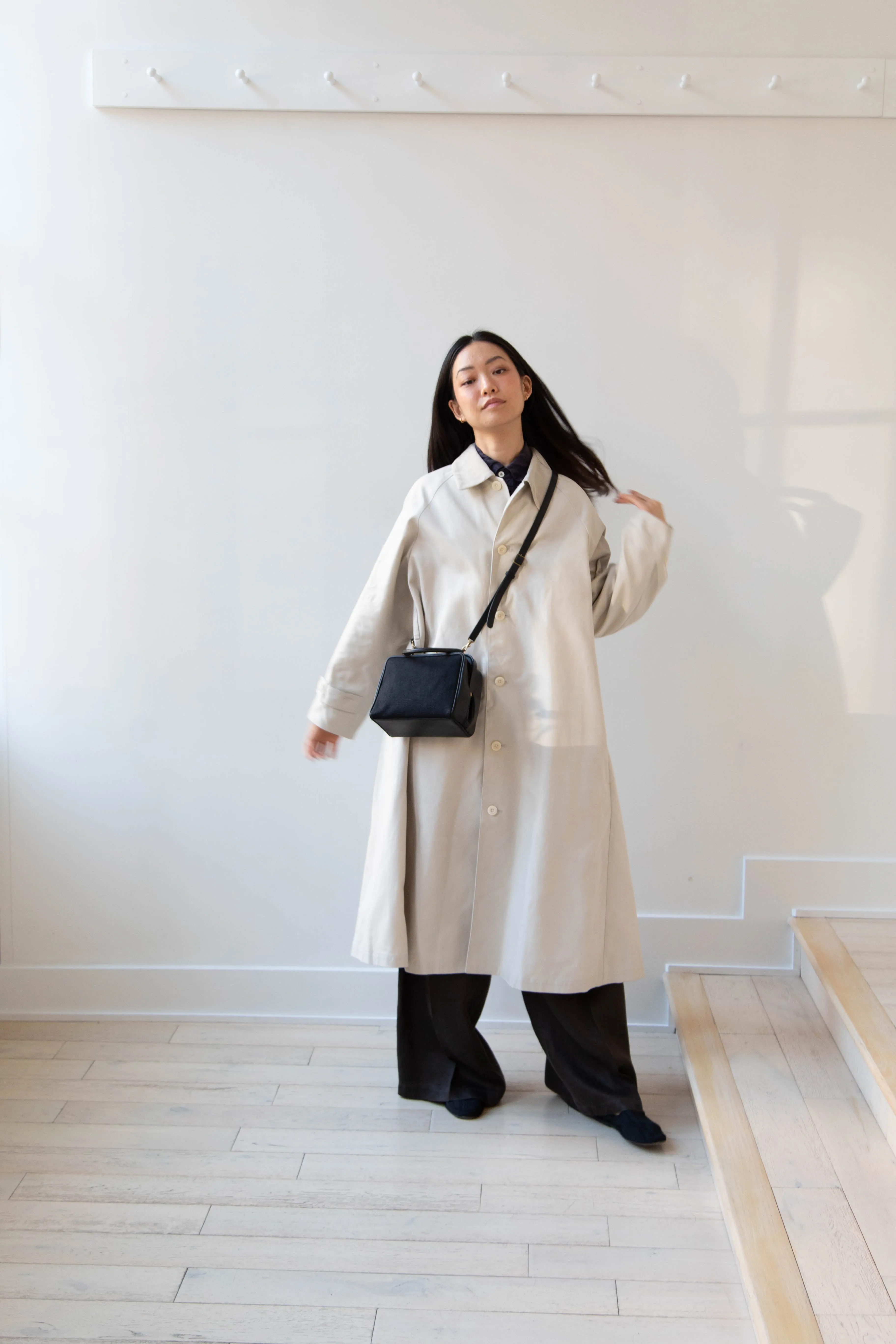 Arts & Science | Box Doctor Bag in Black Leather & Linen
