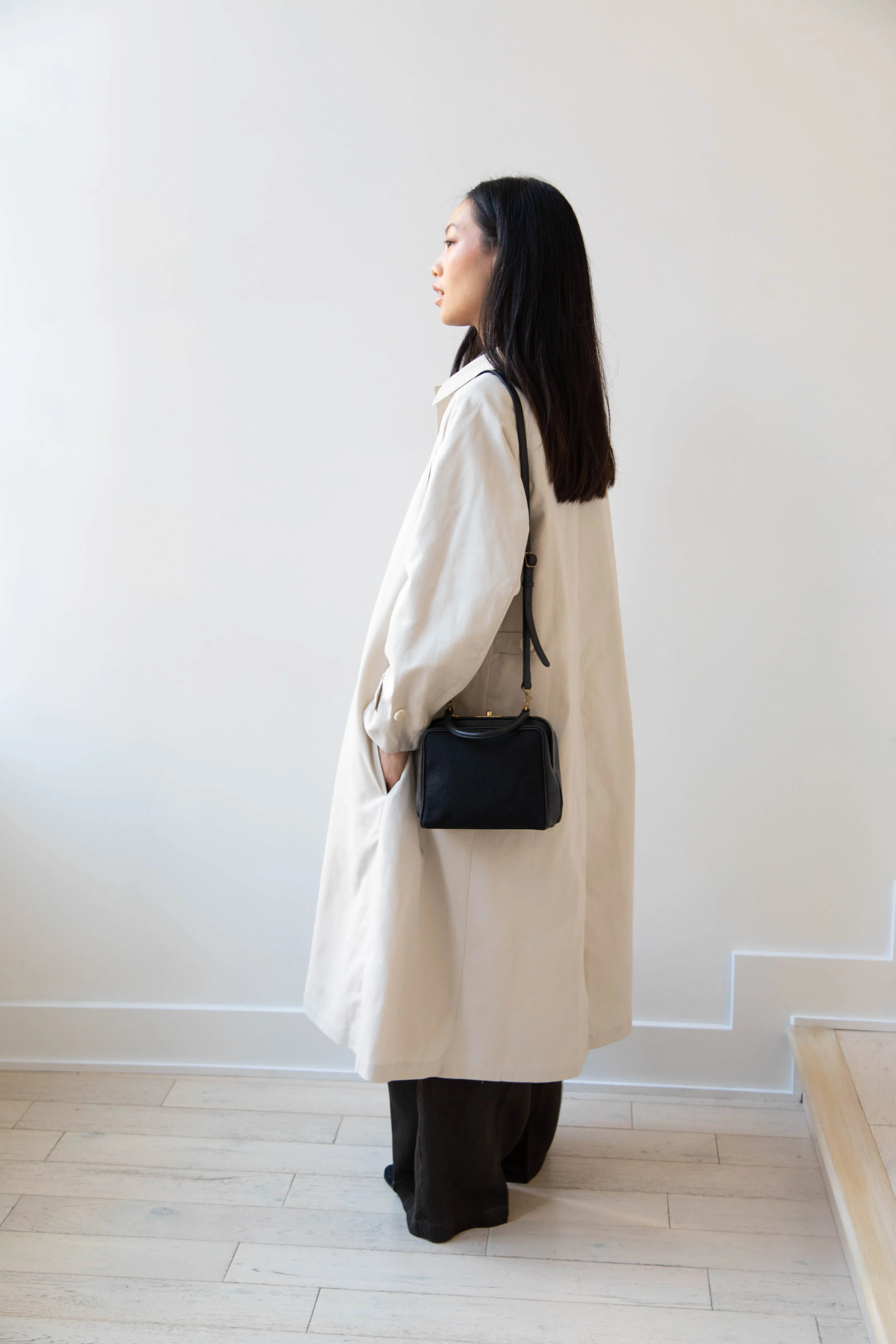 Arts & Science | Box Doctor Bag in Black Leather & Linen