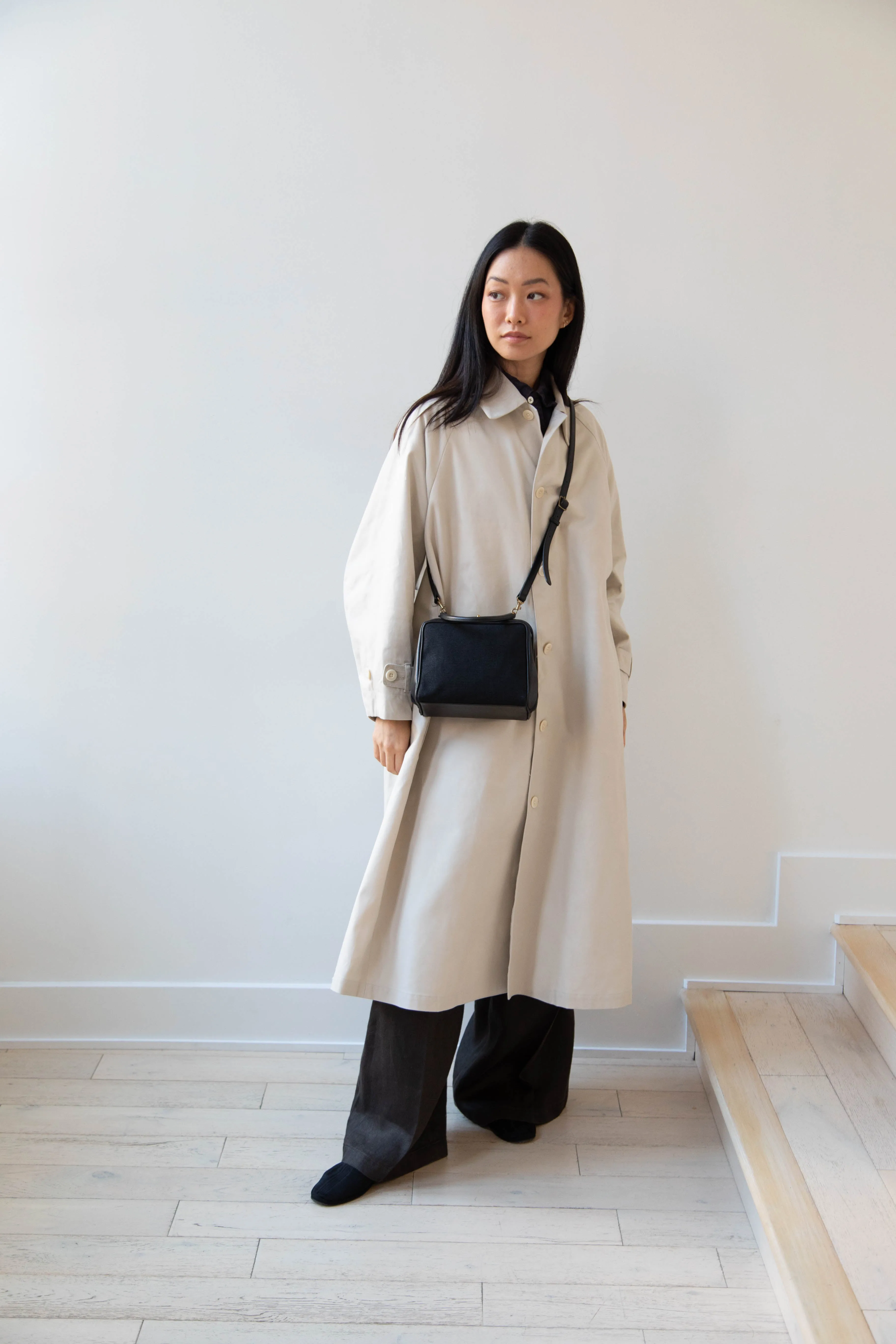 Arts & Science | Box Doctor Bag in Black Leather & Linen