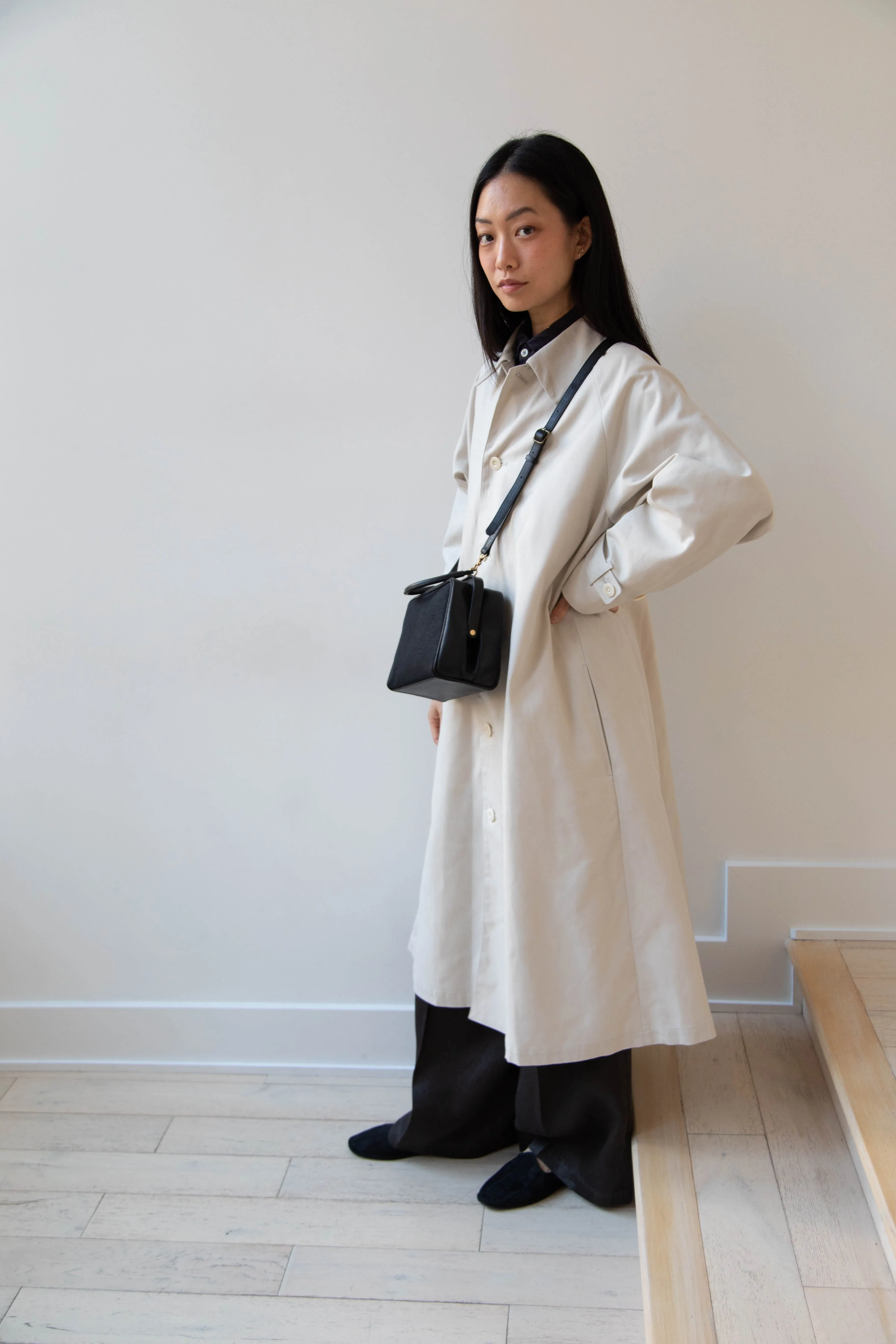 Arts & Science | Box Doctor Bag in Black Leather & Linen