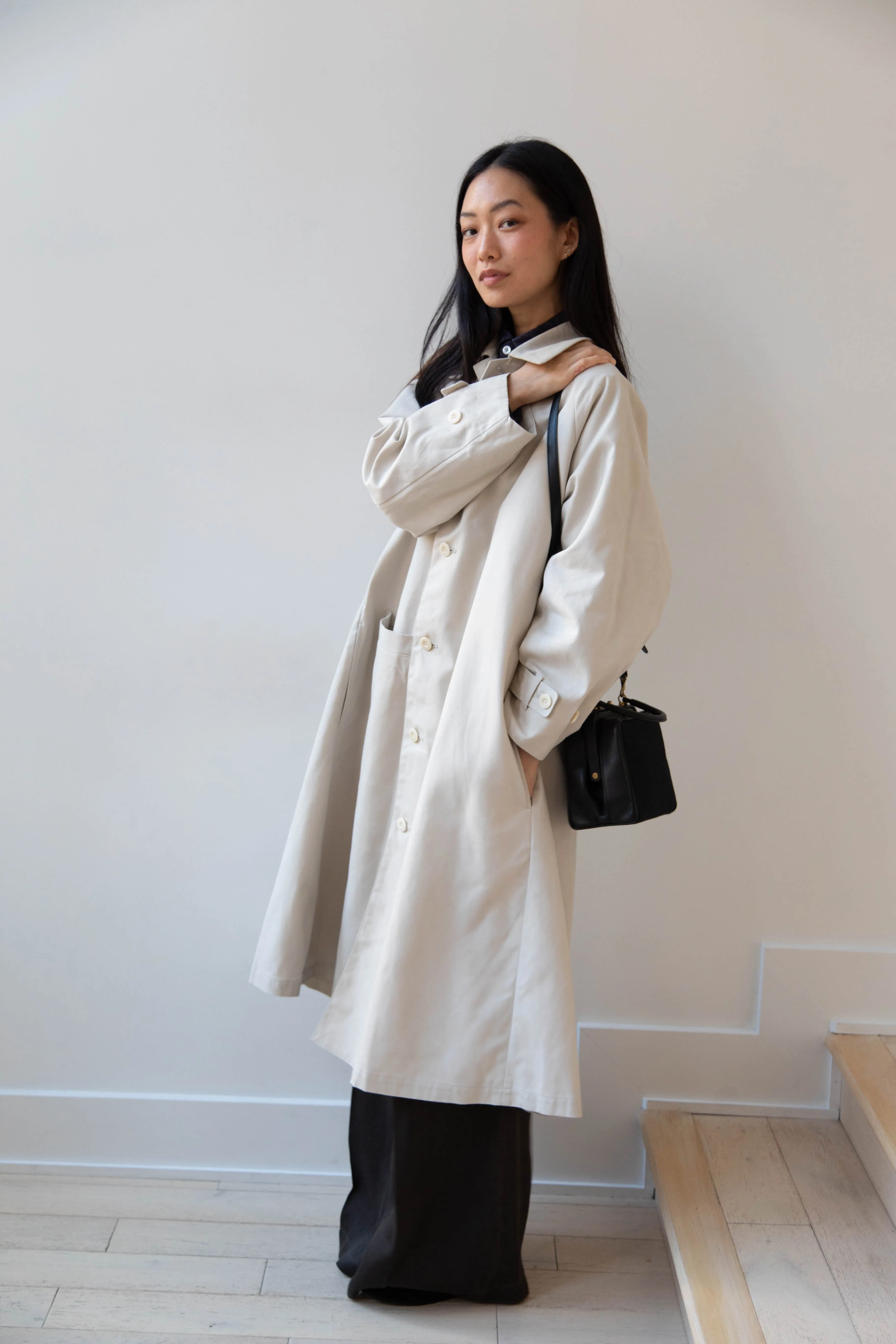 Arts & Science | Box Doctor Bag in Black Leather & Linen