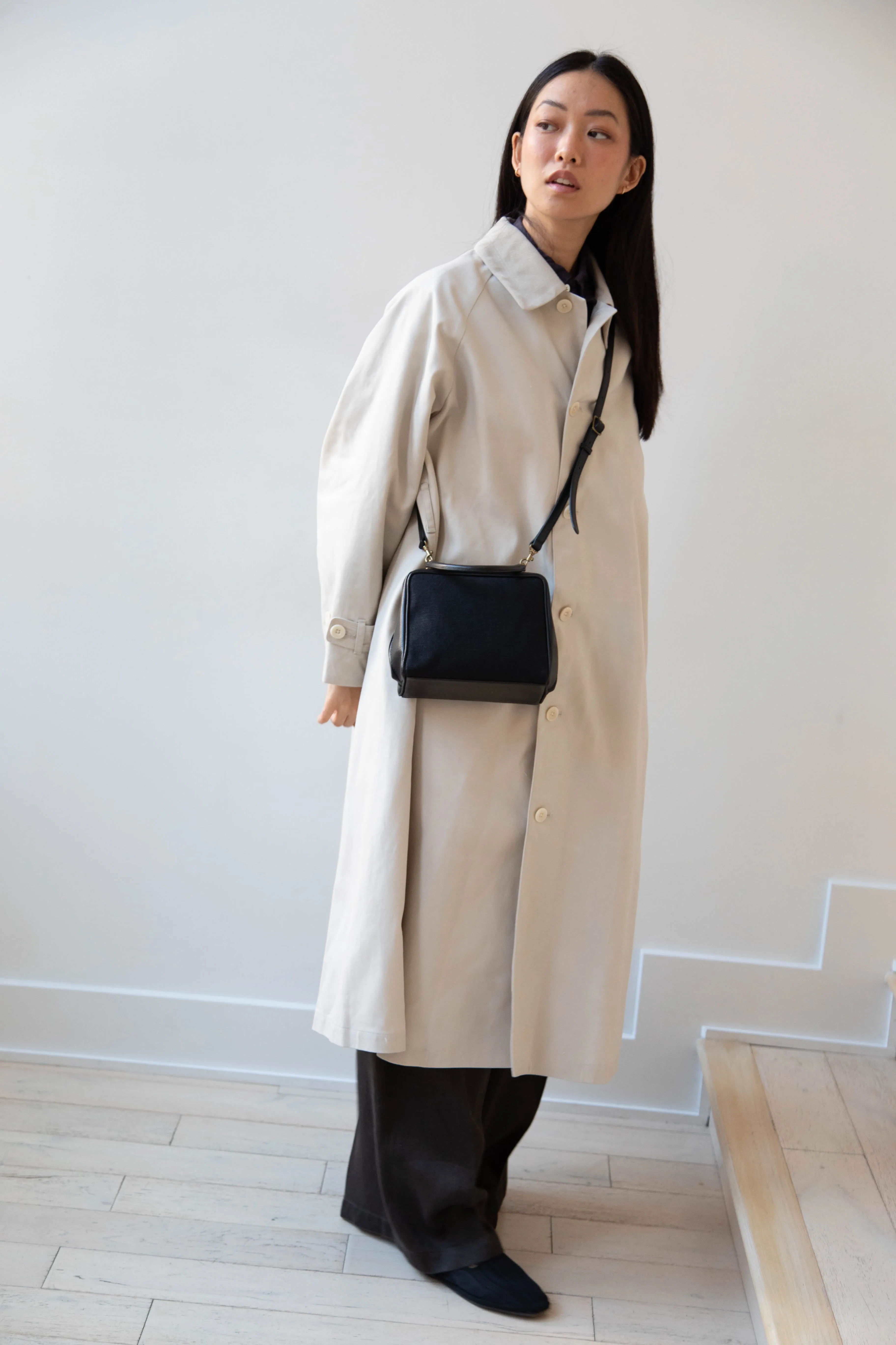 Arts & Science | Box Doctor Bag in Black Leather & Linen