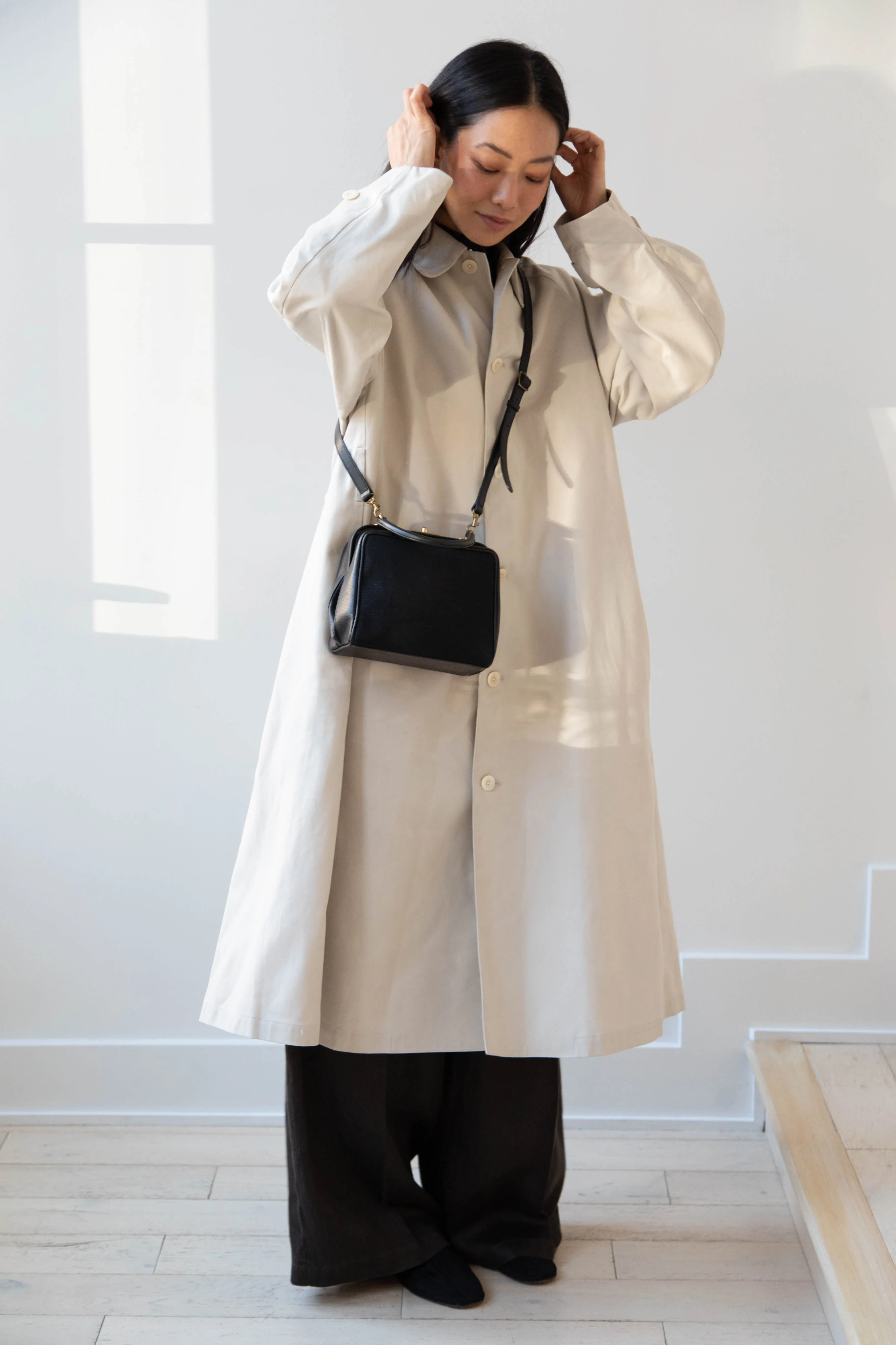 Arts & Science | Box Doctor Bag in Black Leather & Linen