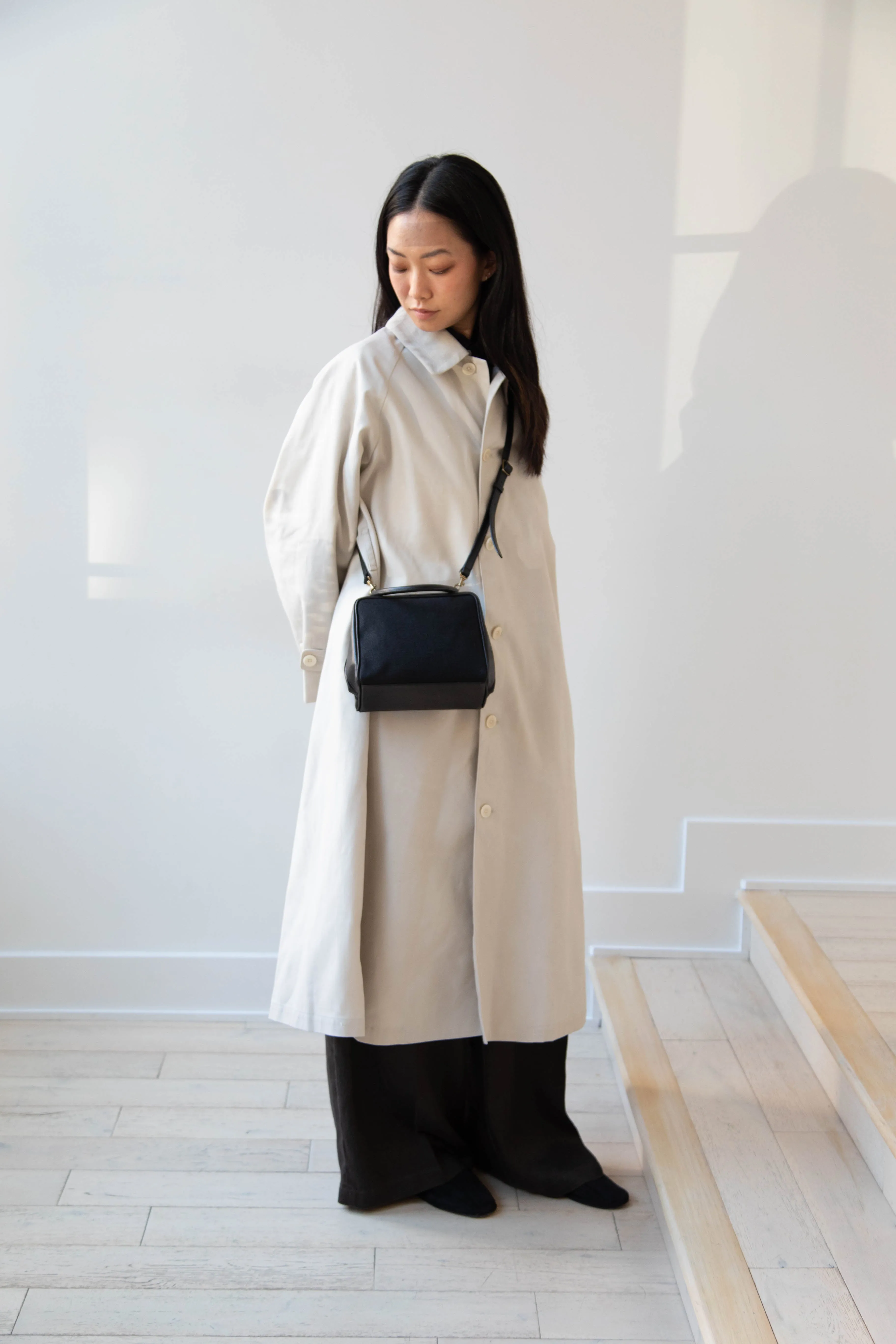 Arts & Science | Box Doctor Bag in Black Leather & Linen