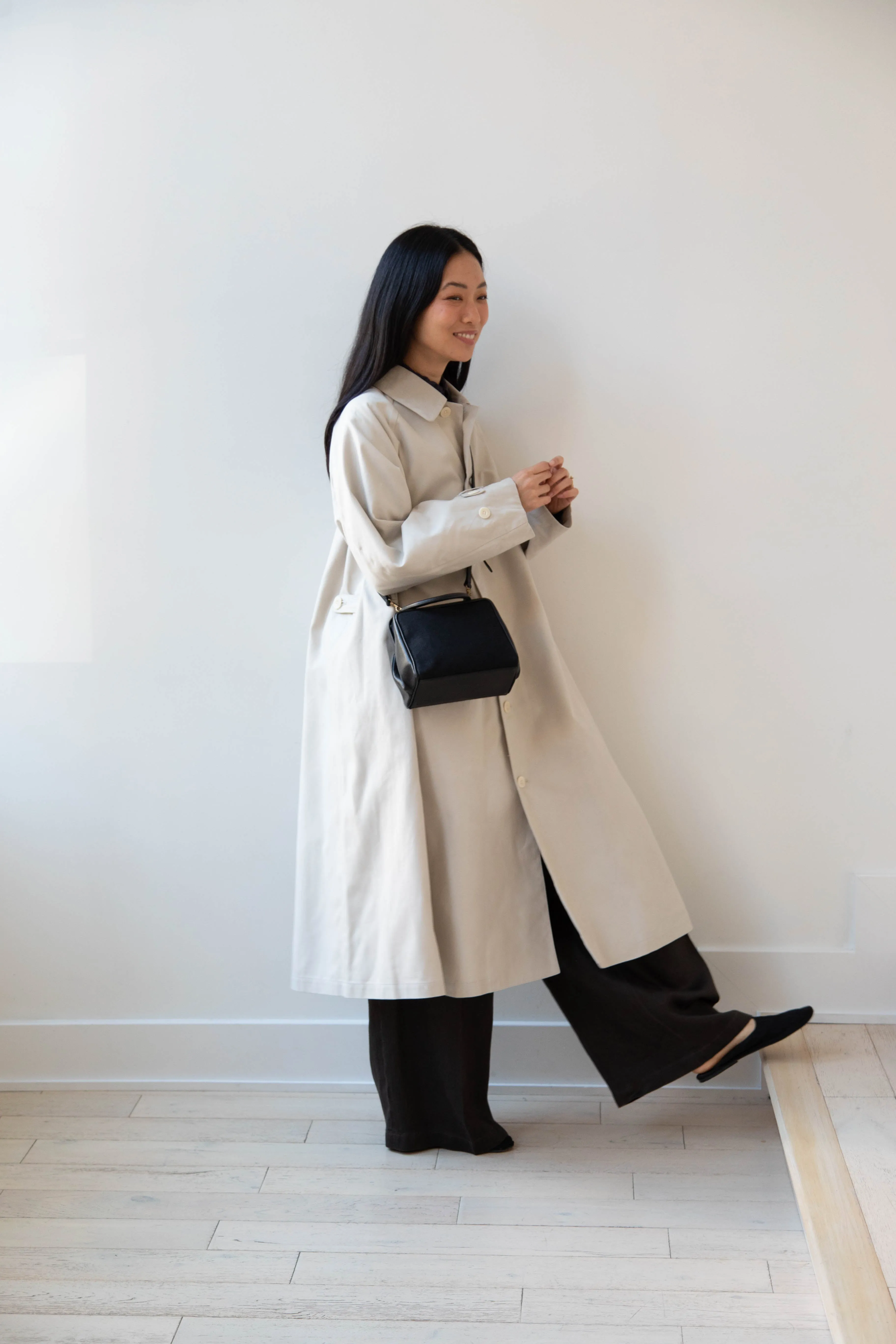 Arts & Science | Box Doctor Bag in Black Leather & Linen