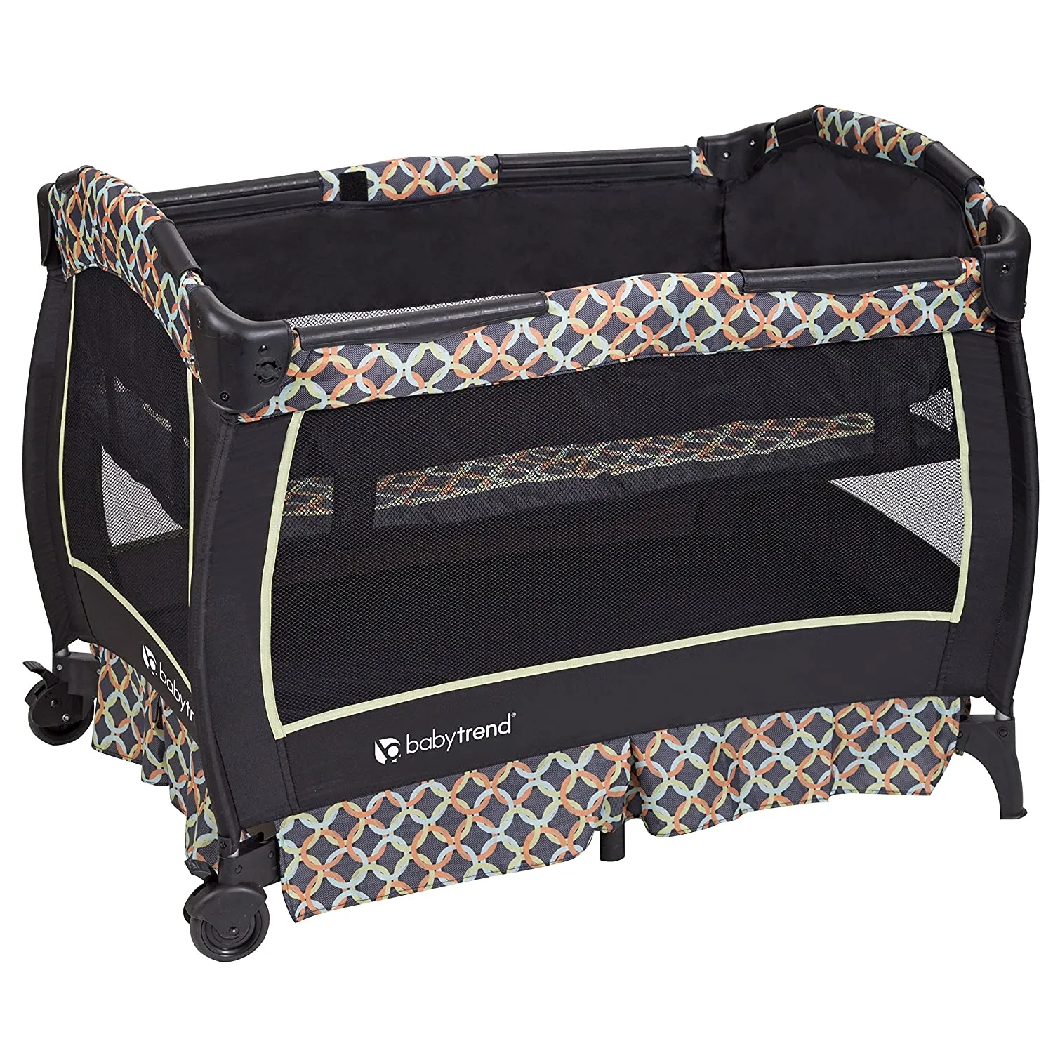 Baby Trend Unisex Portable Deluxe Infant Twin Play Nursery Center, Circle Tech