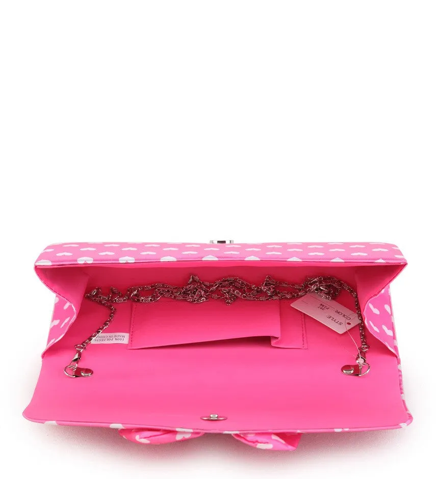 Bag Envy Cupid Red Diamante Satin Clutch Bag