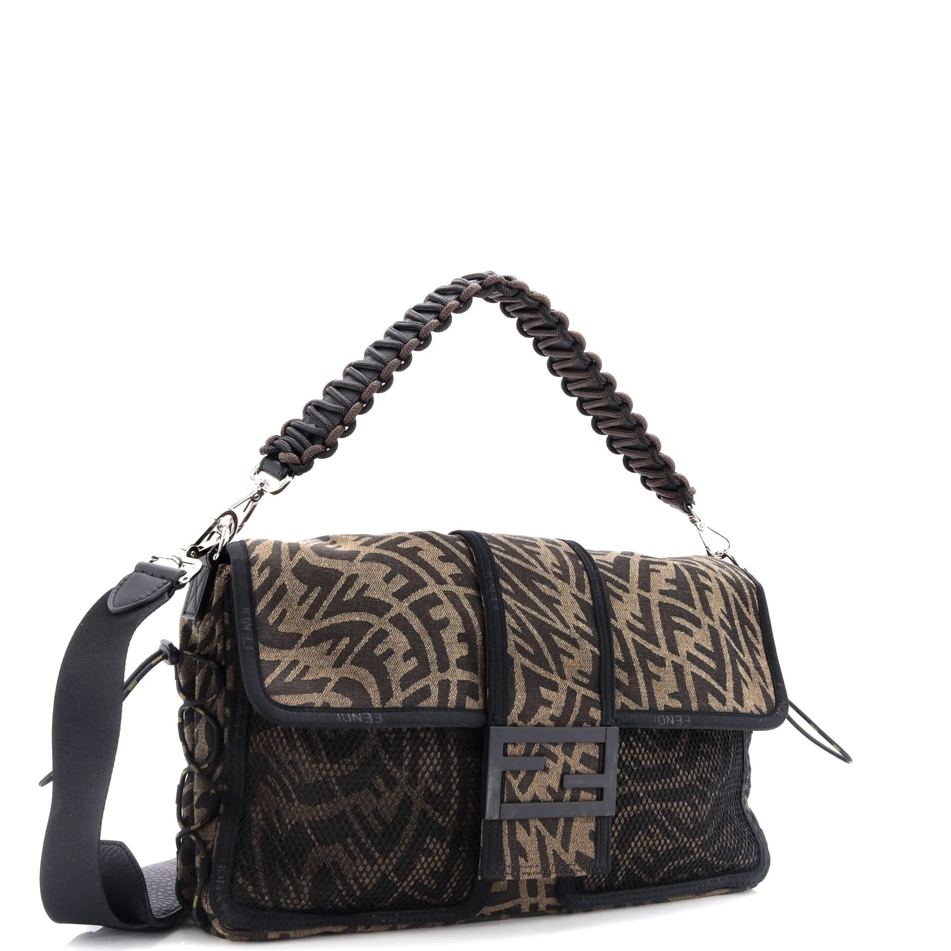 Baguette NM Bag Vertigo Zucca Canvas with Mesh Medium