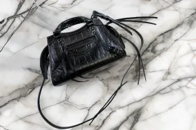 Balenciaga Neo Classic Embossed Leather Shoulder Bag