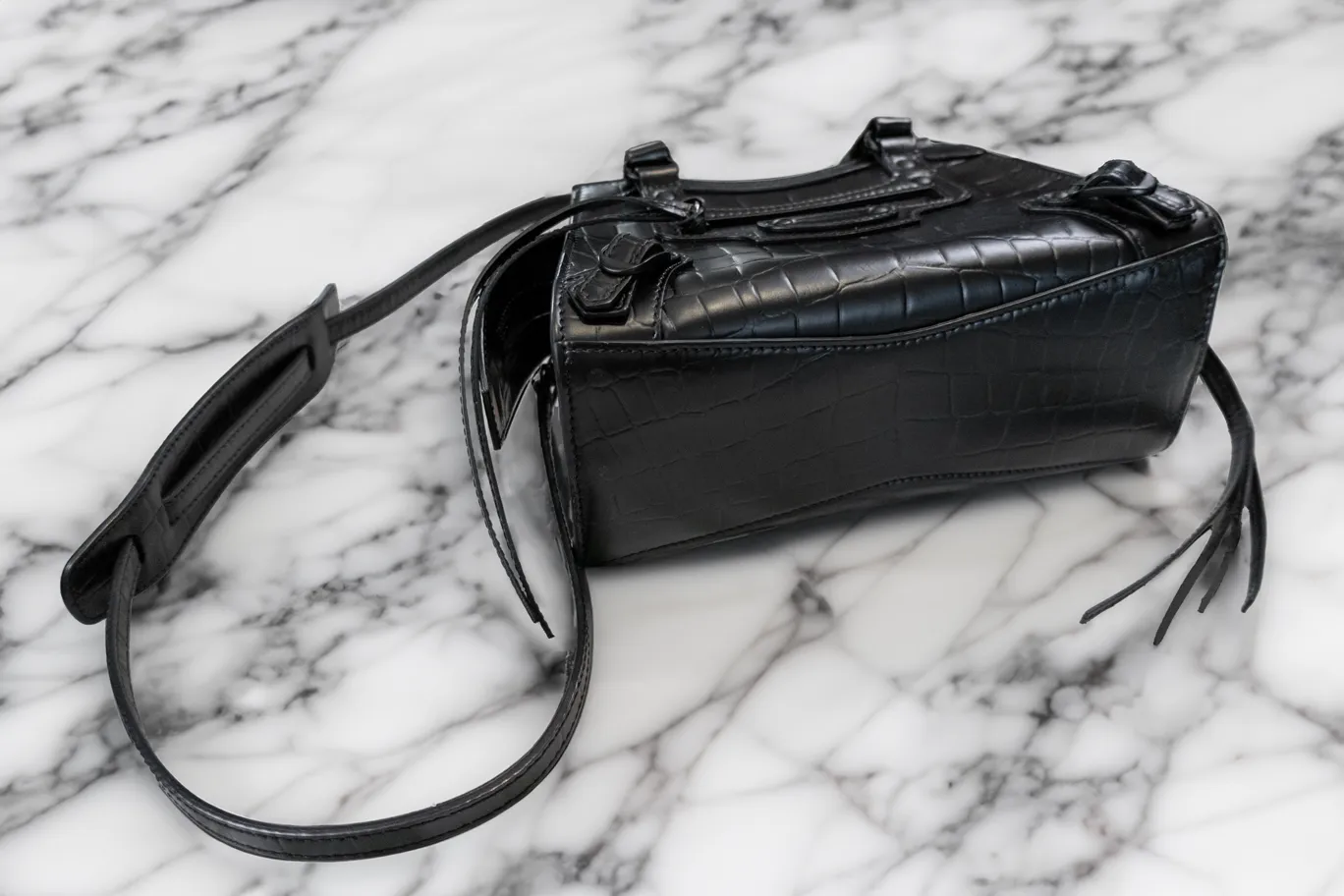 Balenciaga Neo Classic Embossed Leather Shoulder Bag