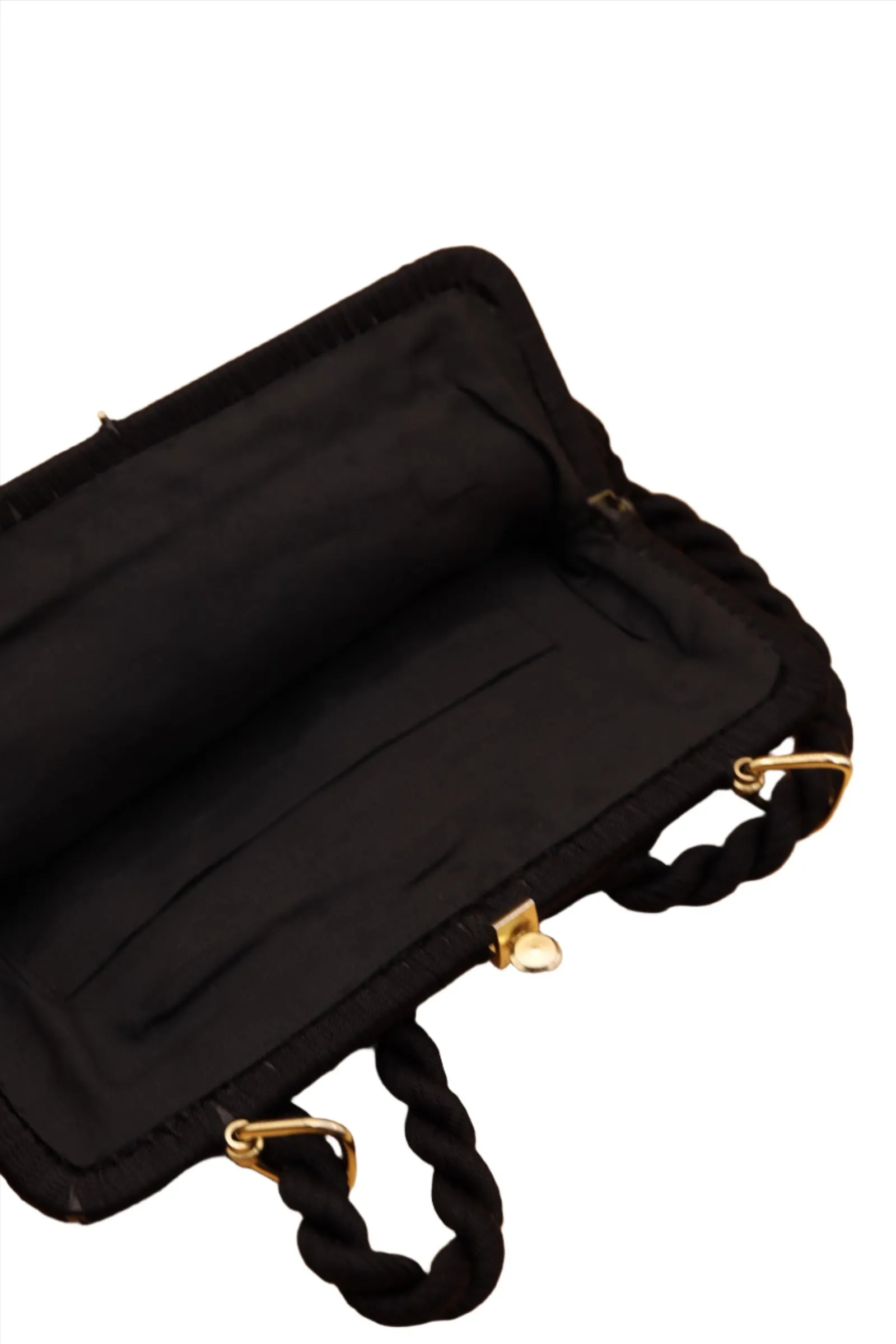 Black Needlepoint Purse 1940s