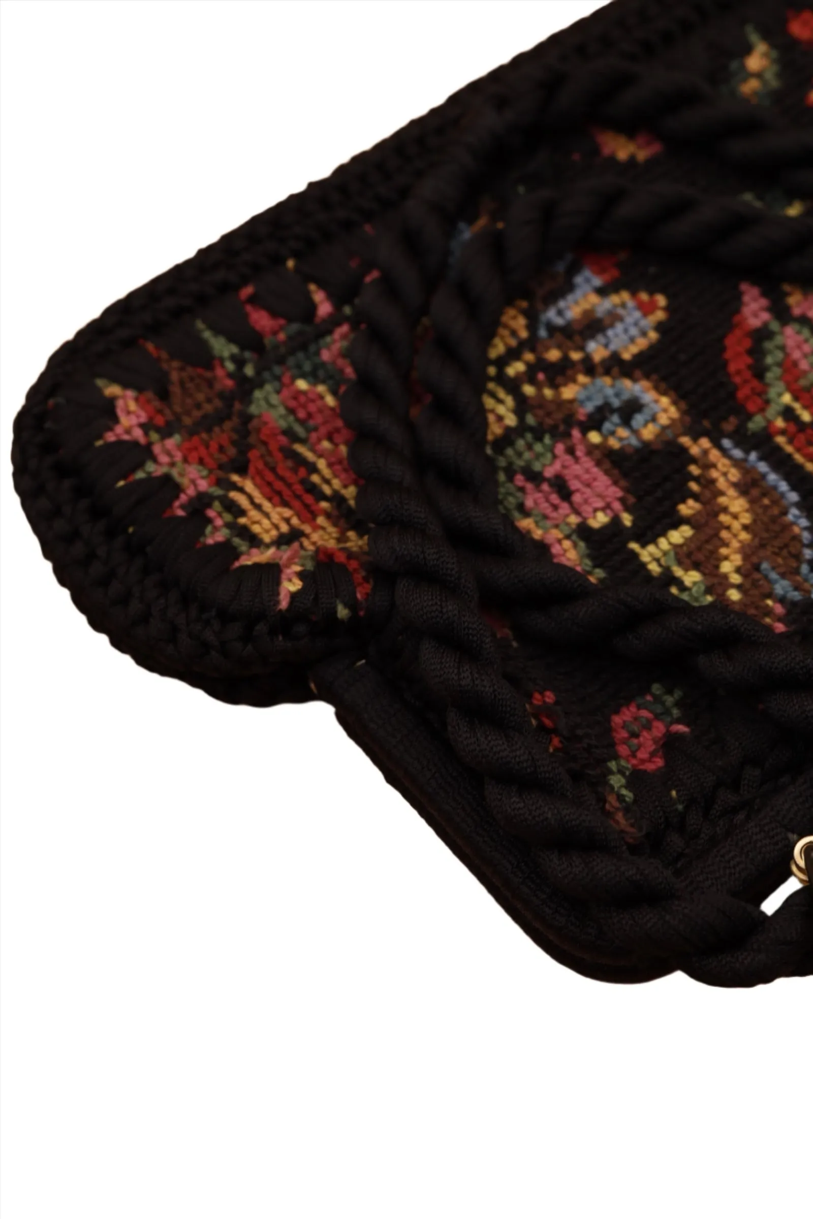 Black Needlepoint Purse 1940s