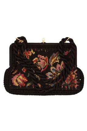 Black Needlepoint Purse 1940s