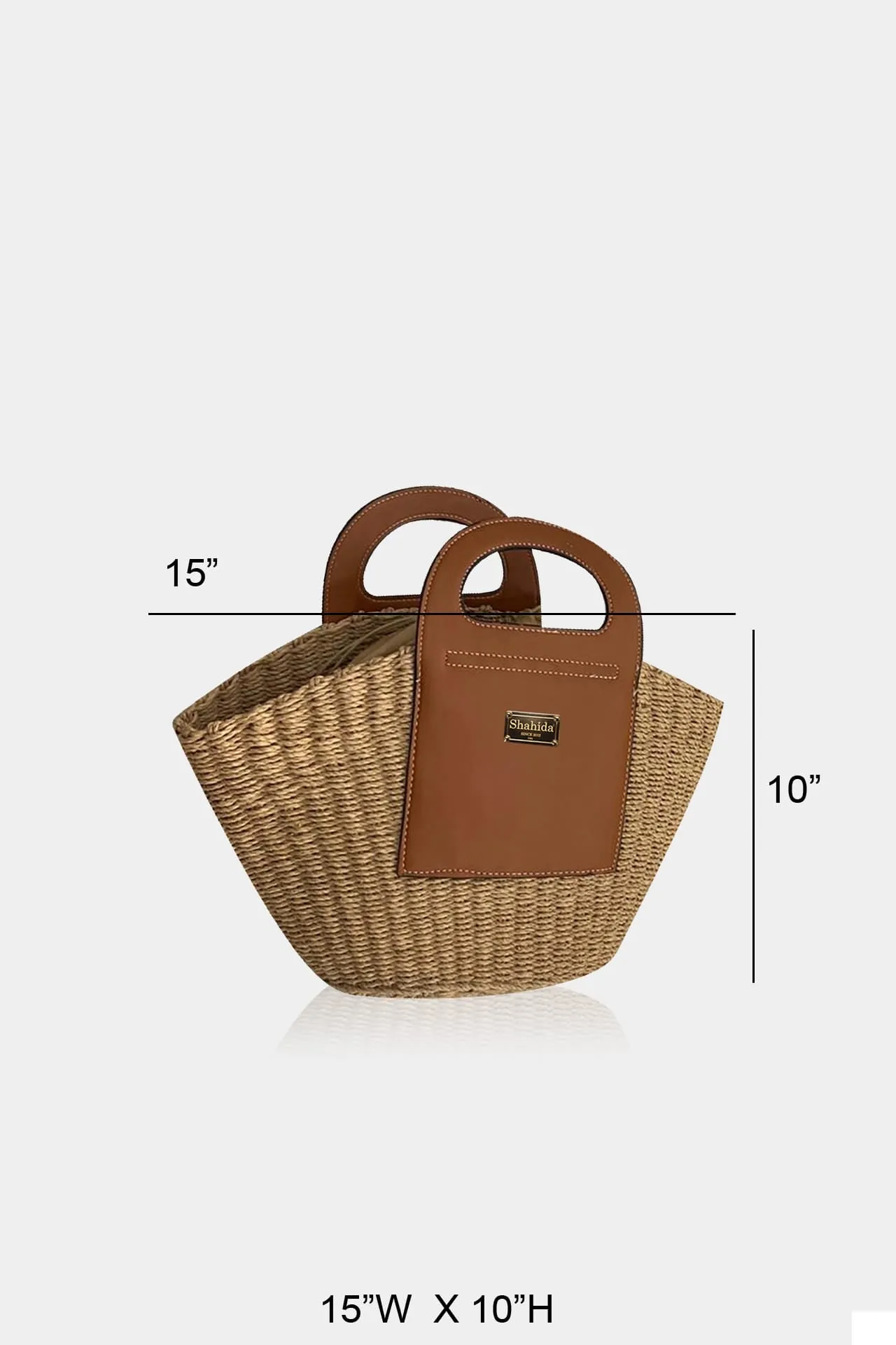 Brown Designer Woven Handle Bag
