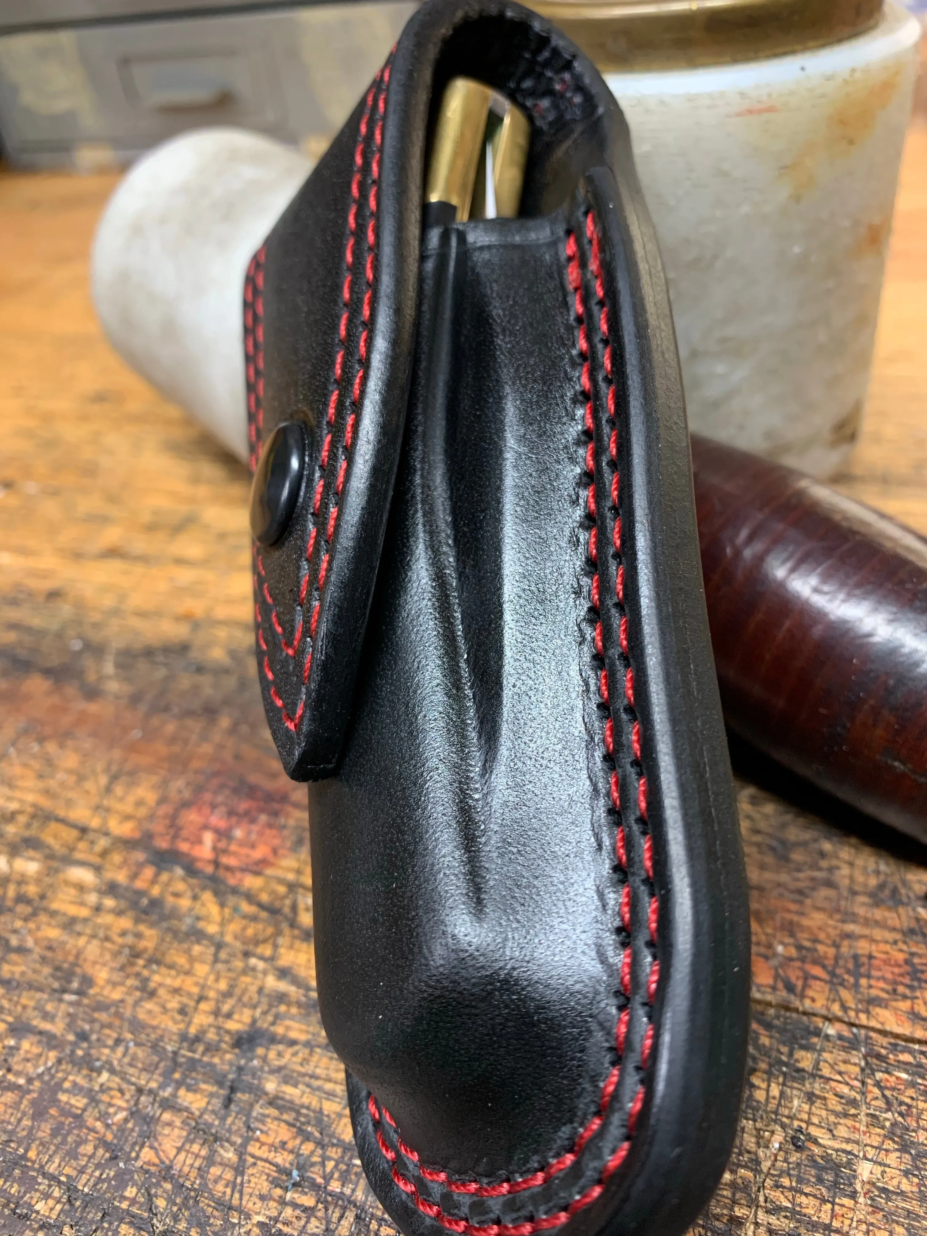 Buck Folding Hunter Custom Leather Sheath / Lined