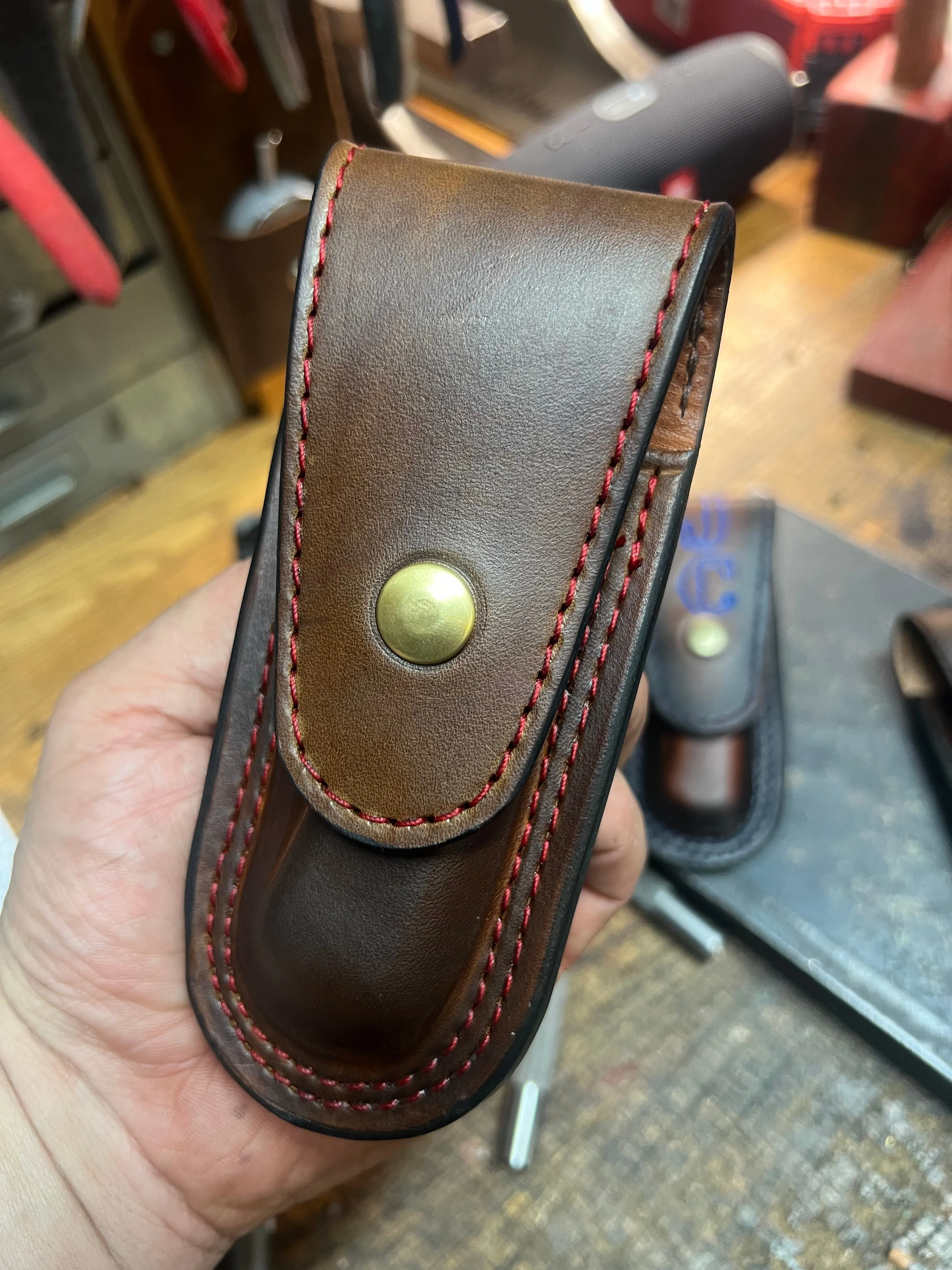 Buck Folding Hunter Custom Leather Sheath