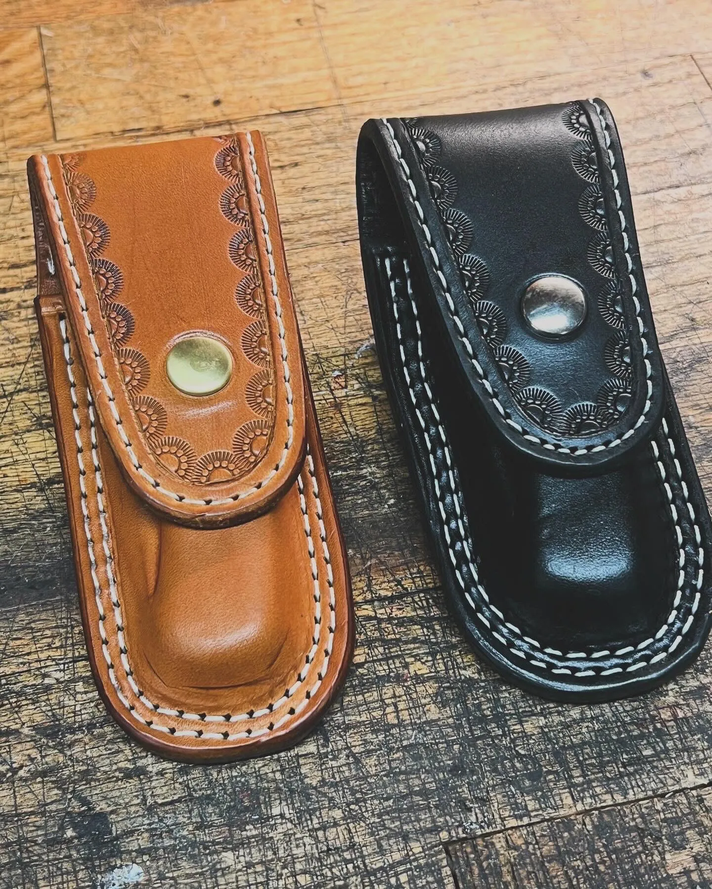 Buck Folding Hunter Custom Leather Sheath