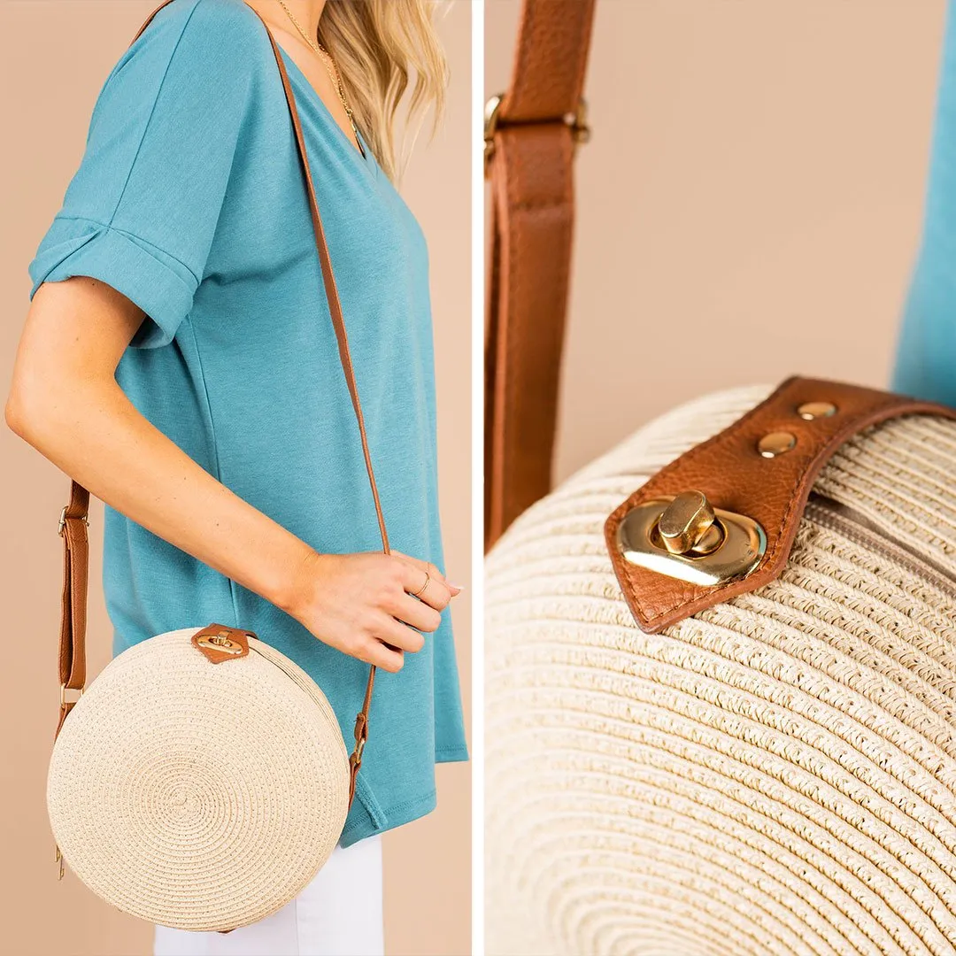 Can't Give You Up Ivory White Straw Purse