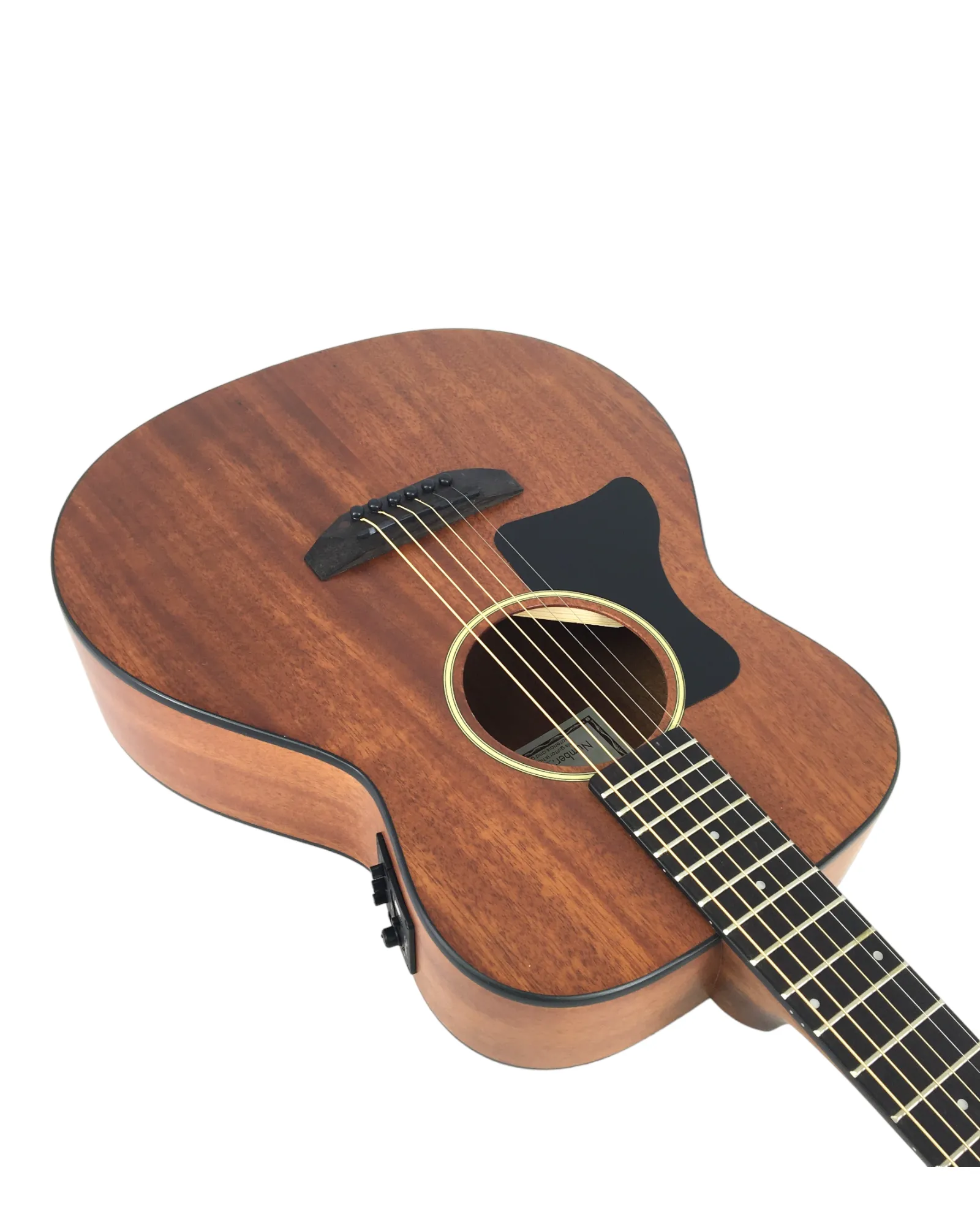Caraya P304111SEQLH Left-Handed 3/4 Traveller Solid Mahogany Built-In Tuner & pickup Acoustic Guitar Padded Bag