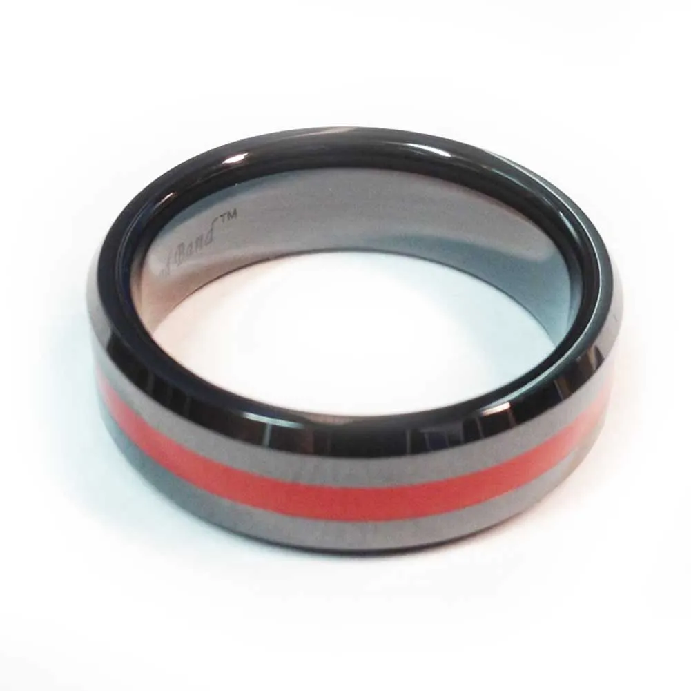 Ceramic Thin Red Line Brotherhood Band - Firefighters