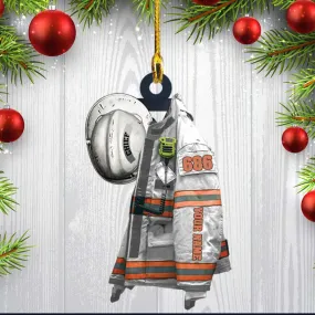 Chief Firefighter Uniform Christmas Ornament, Custom Acrylic Firefighter Ornament for Him