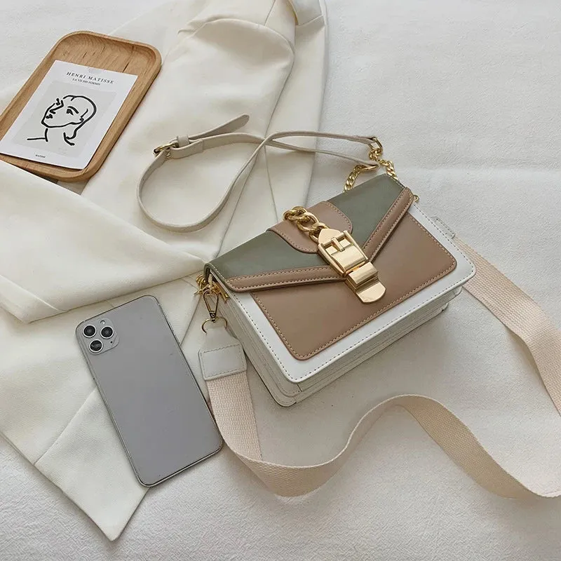 Contemporary Two-Tone Chain Crossbody Bag