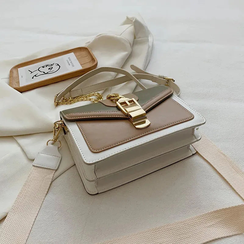Contemporary Two-Tone Chain Crossbody Bag