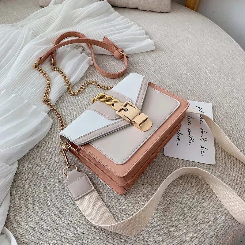 Contemporary Two-Tone Chain Crossbody Bag