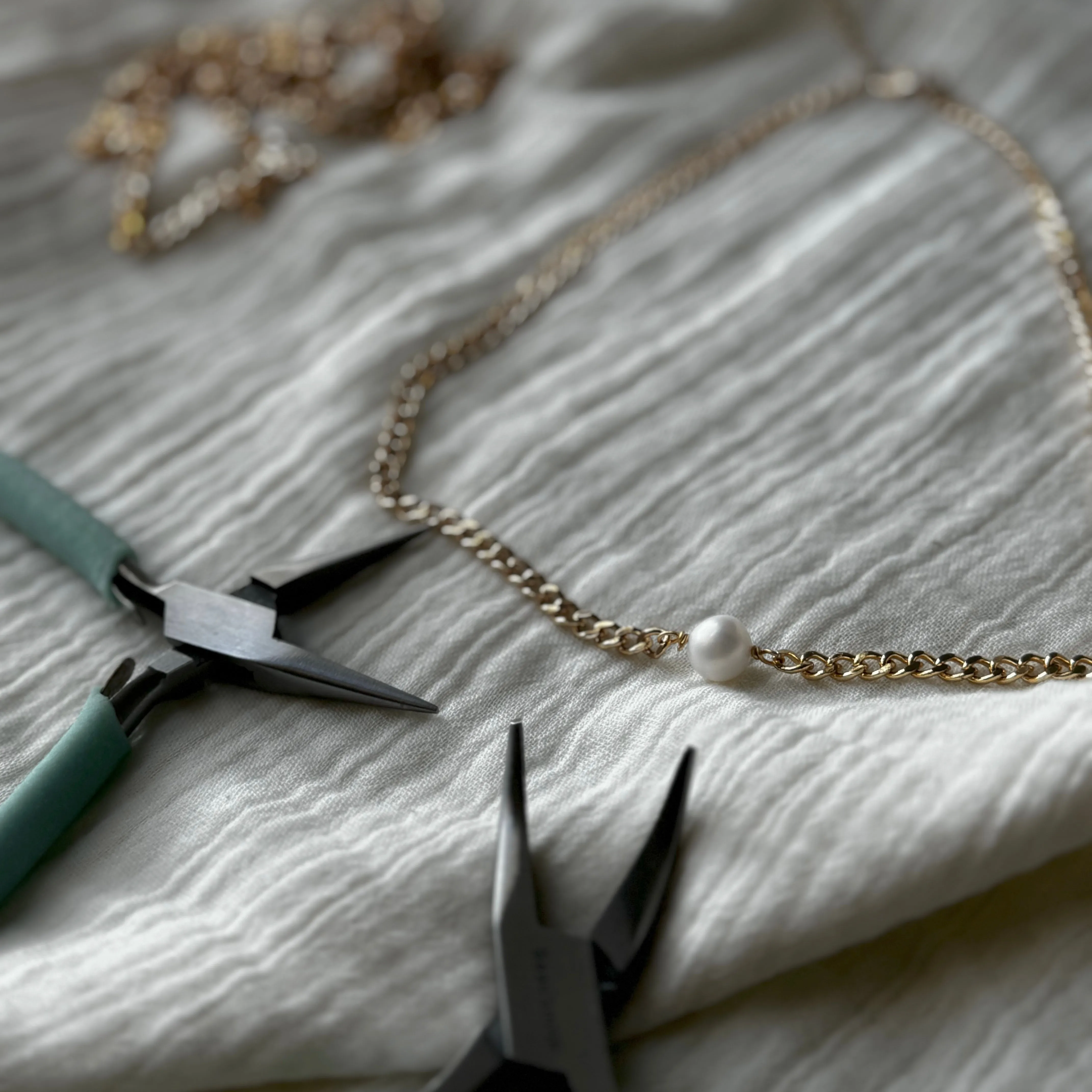 Coquette Old Money Aesthetiс pearl drop chain necklace