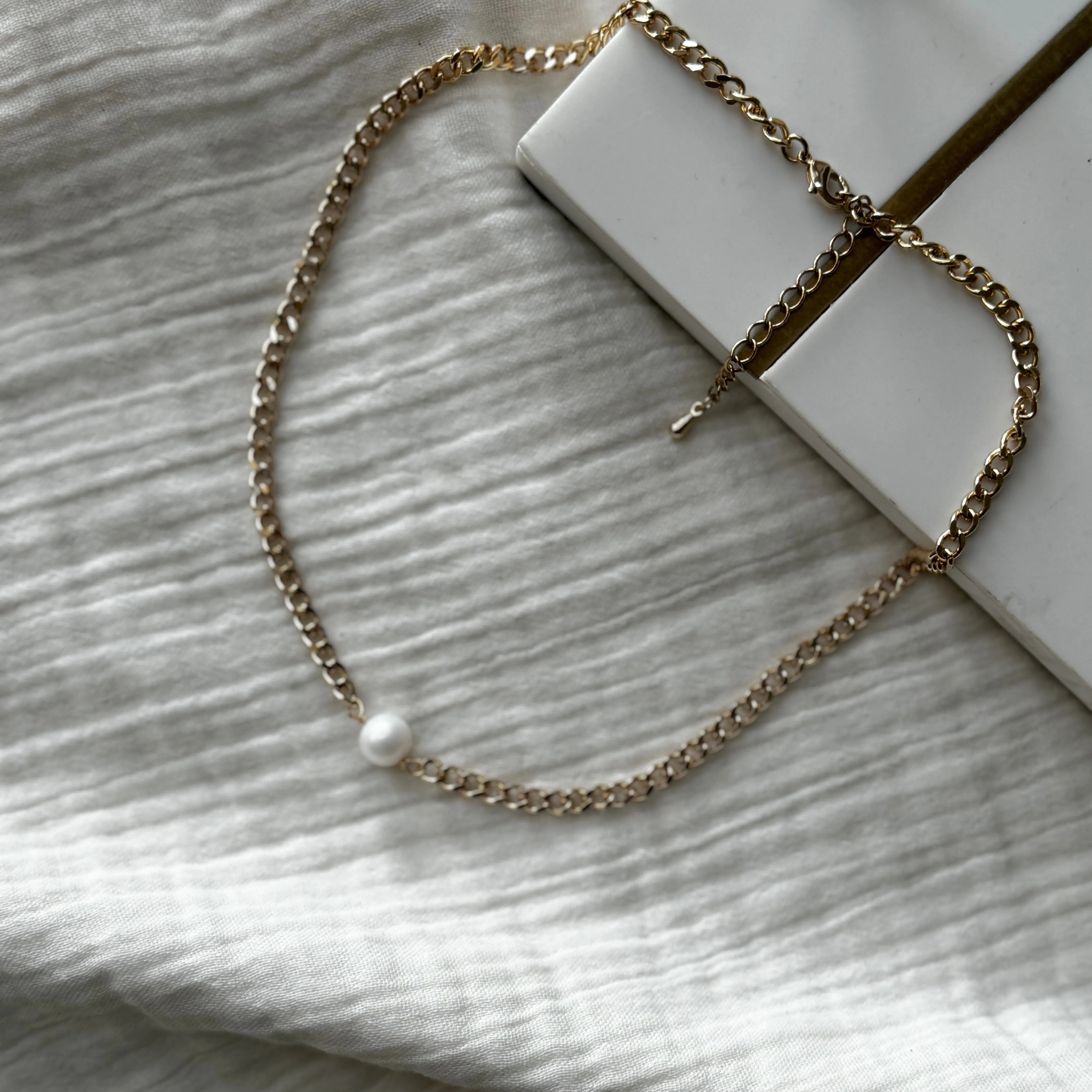 Coquette Old Money Aesthetiс pearl drop chain necklace