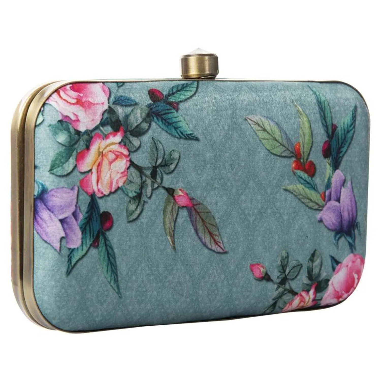 Designer Dark Blue Box Clutch Purse with Chain for girls