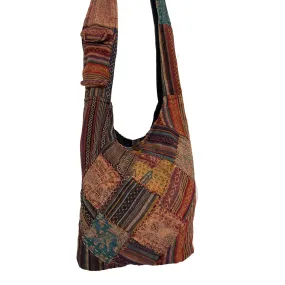 Diamond Patch and Quilted Cotton Shoulder Bag