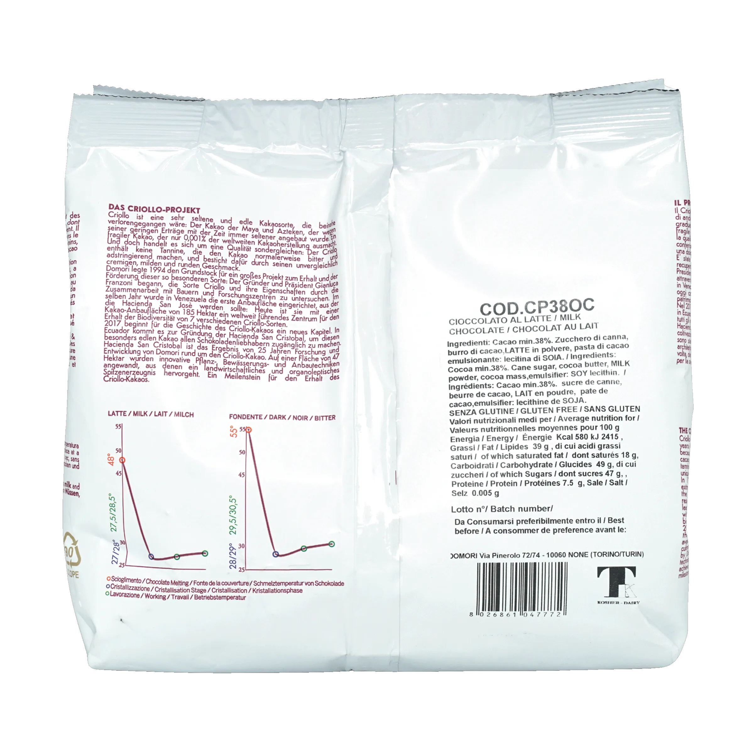 Domori Bulk Milk Ocumare Chocolate Drops 38% 1kg