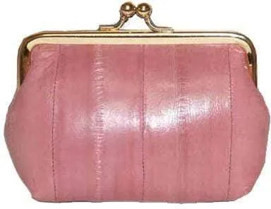 Eel skin Leather Coin Purse Snap Closure  E 905