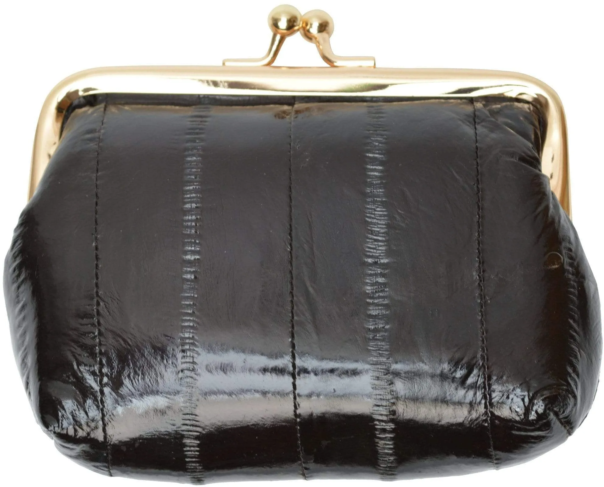 Eel skin Leather Coin Purse Snap Closure  E 905