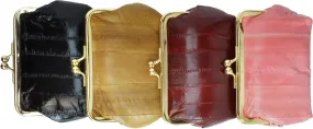 Eel skin Leather Coin Purse Snap Closure  E 905