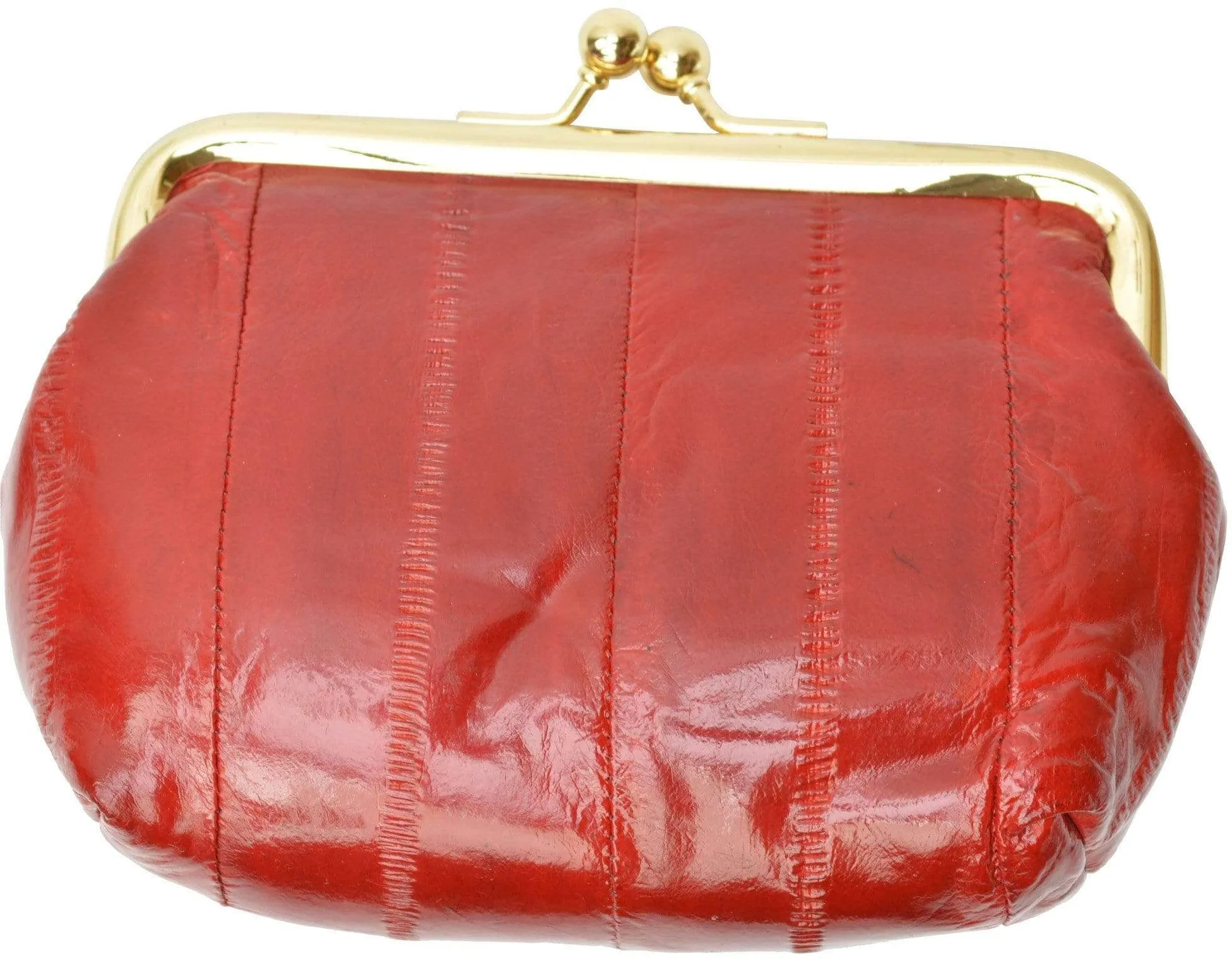 Eel skin Leather Coin Purse Snap Closure  E 905
