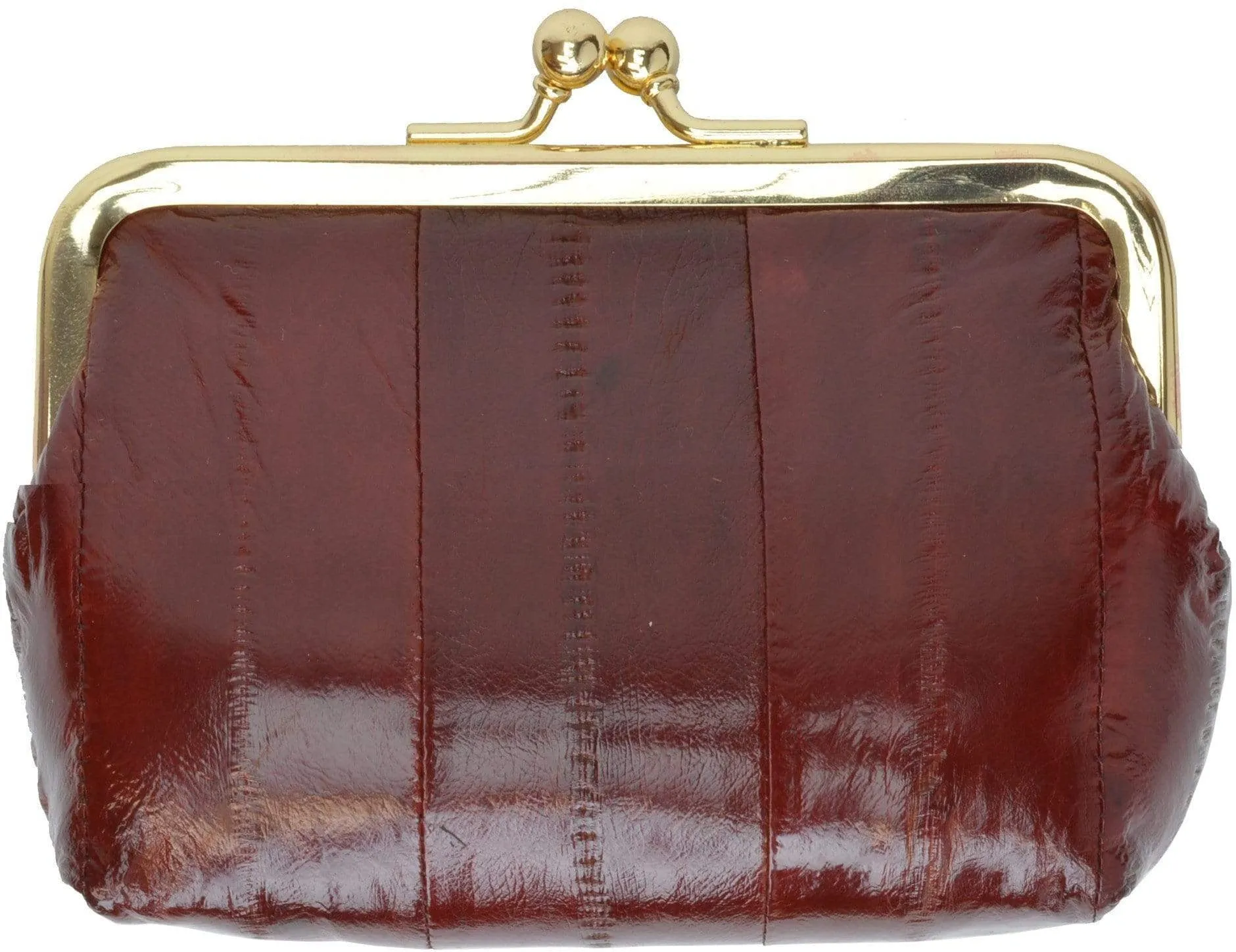 Eel skin Leather Coin Purse Snap Closure  E 905