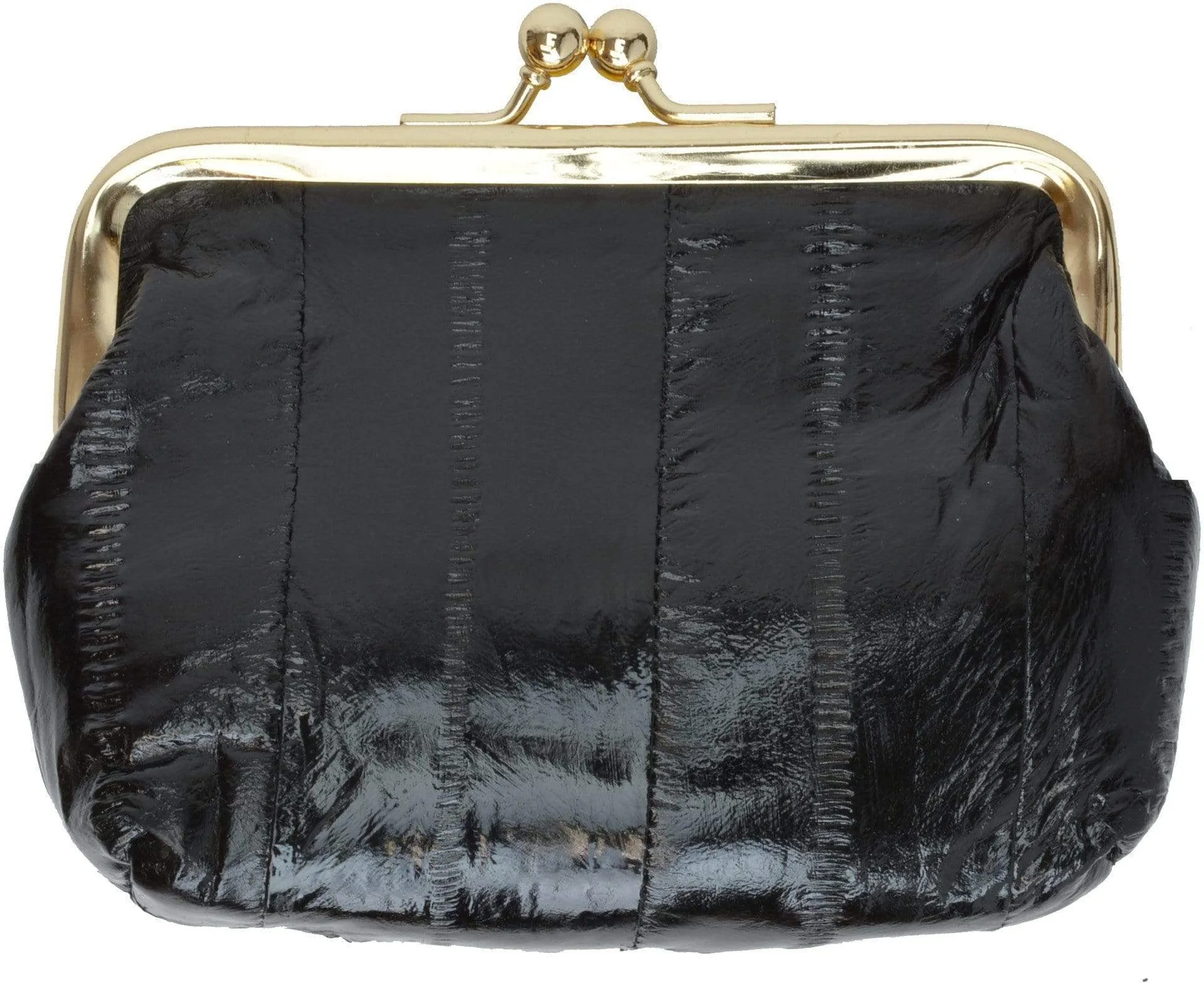 Eel skin Leather Coin Purse Snap Closure  E 905