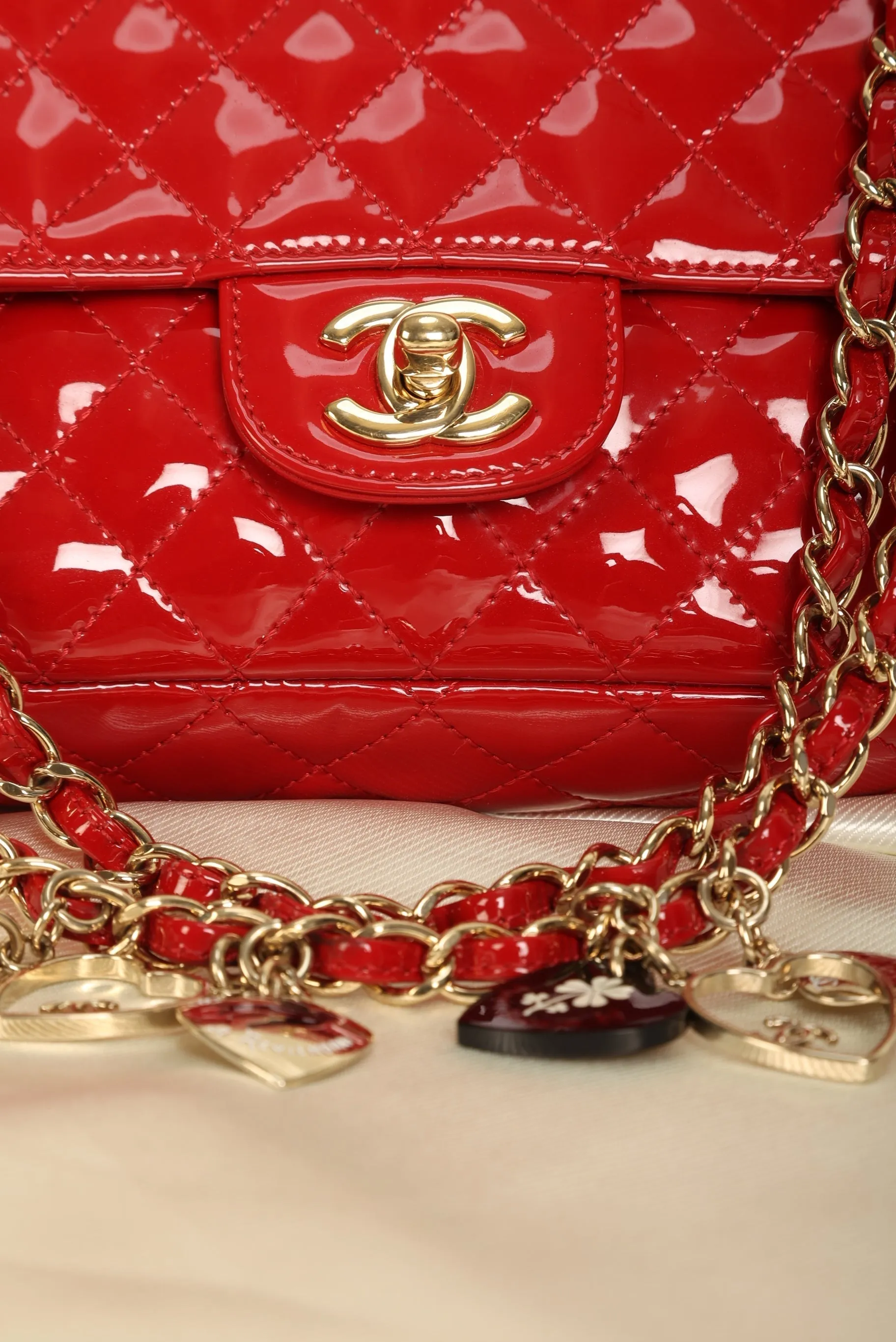 Extremely Rare CL Patent Charm Flap Bag