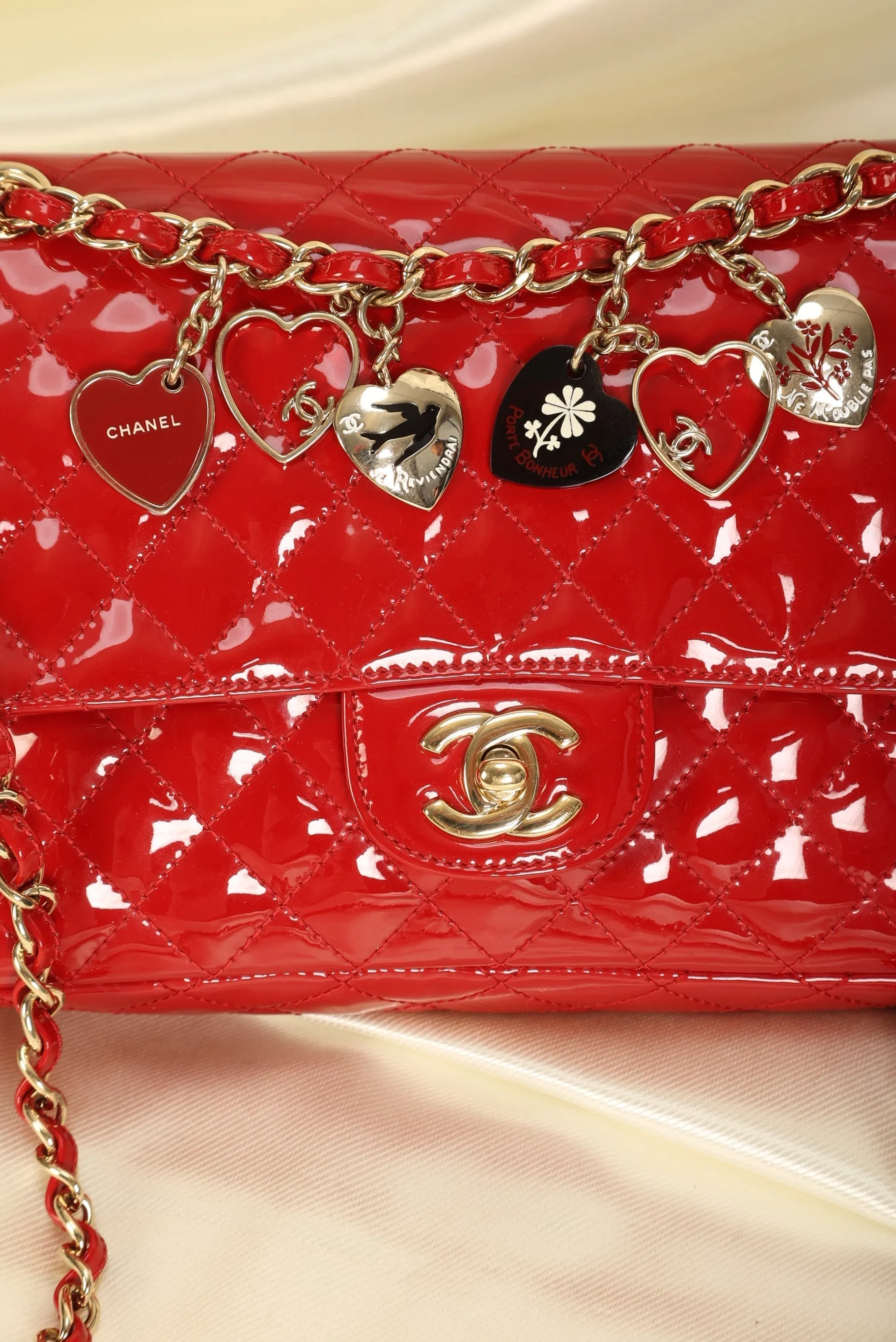 Extremely Rare CL Patent Charm Flap Bag