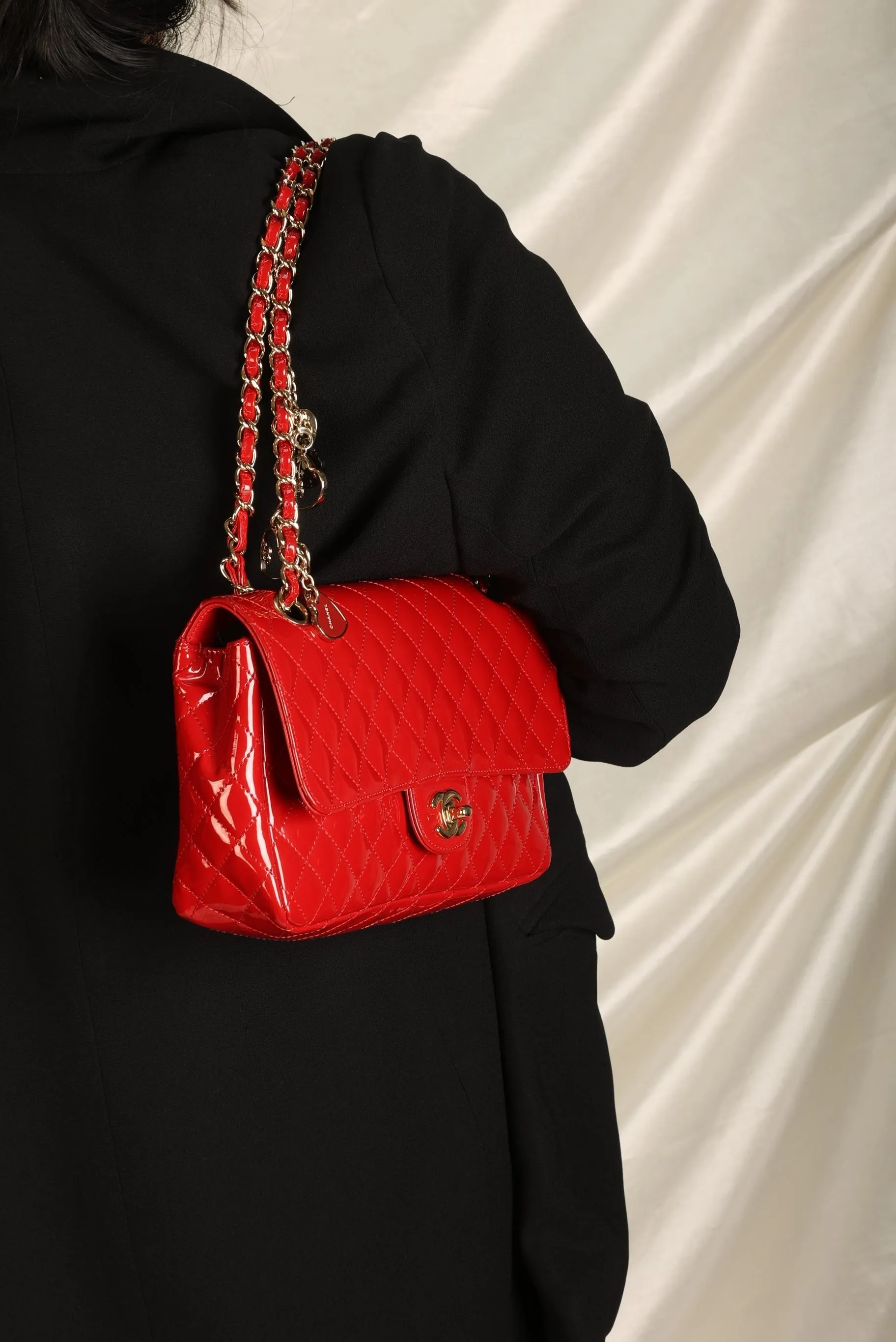 Extremely Rare CL Patent Charm Flap Bag